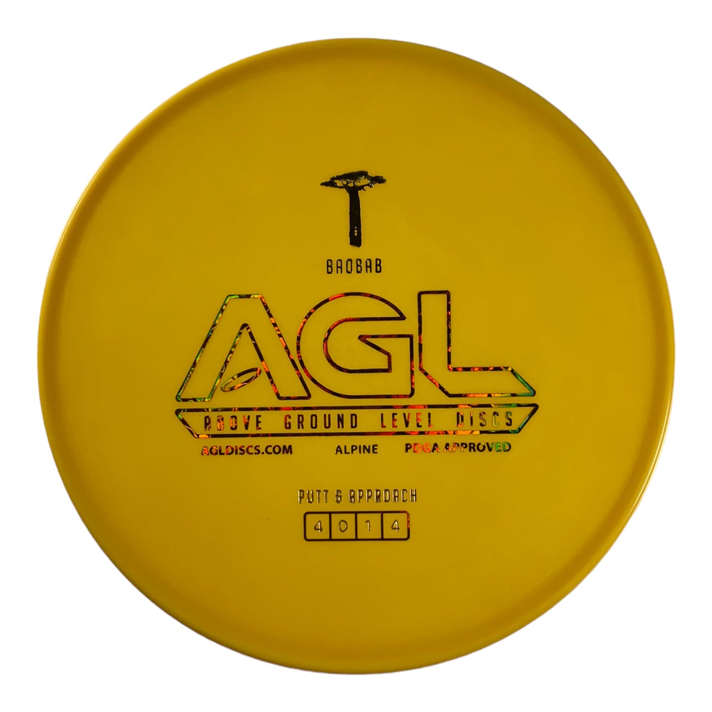 Above Ground Level Baobab | Alpine | Yellow/Bronze 170g Disc Golf