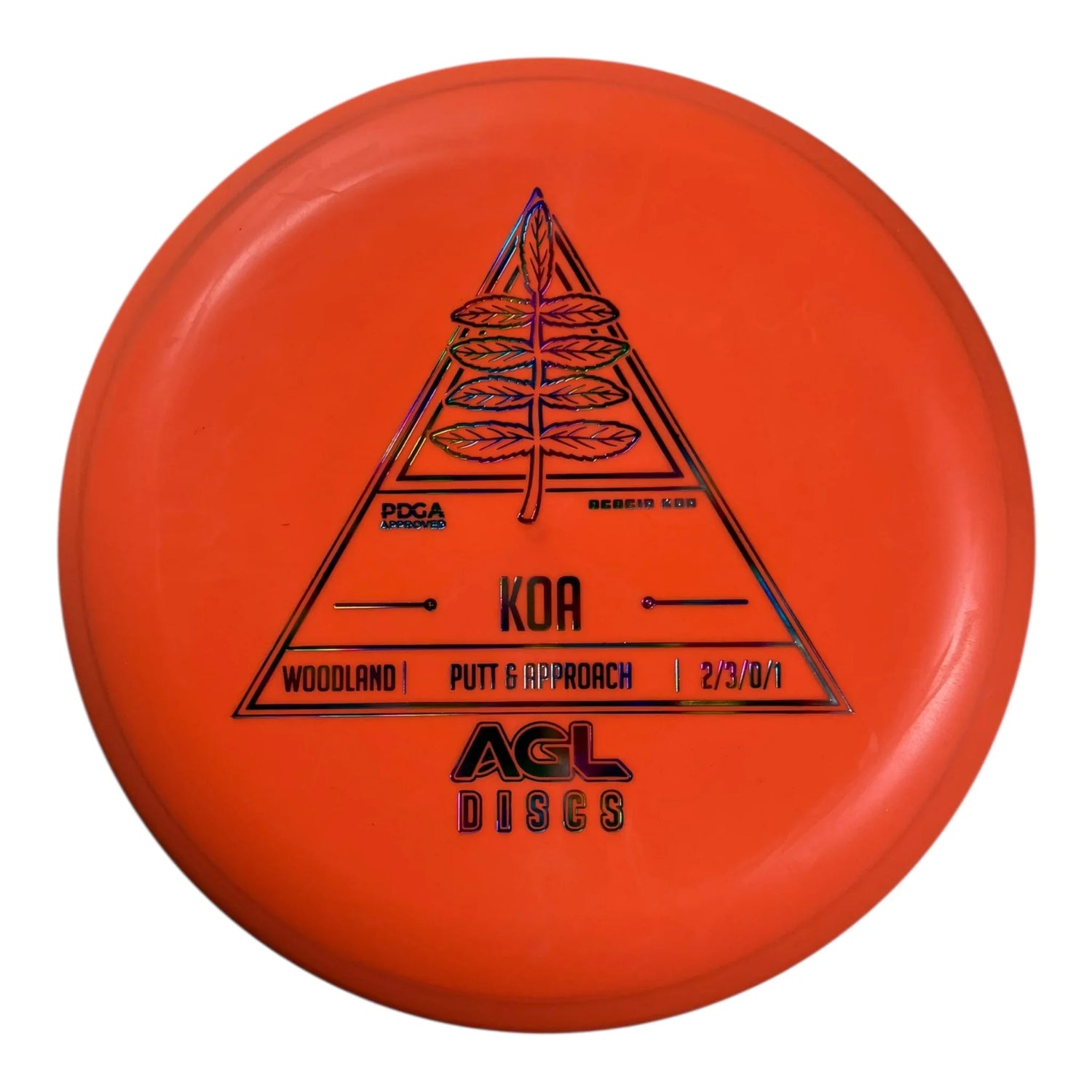 Above Ground Level Koa | Woodland | Orange/Rainbow 166g Disc Golf