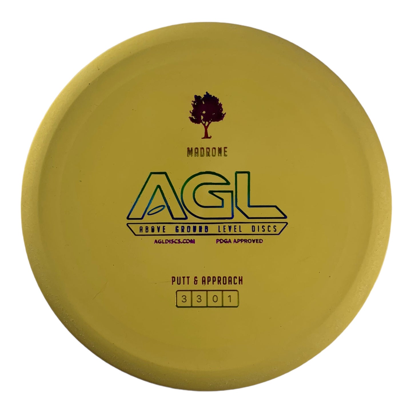 Above Ground Level Madrone | Woodland | Yellow/Rainbow 174g Disc Golf