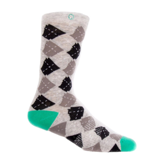 Arkansocks Arkansocks Argyle State Of Mind Sock (Ash Heather/Teal) Disc Golf