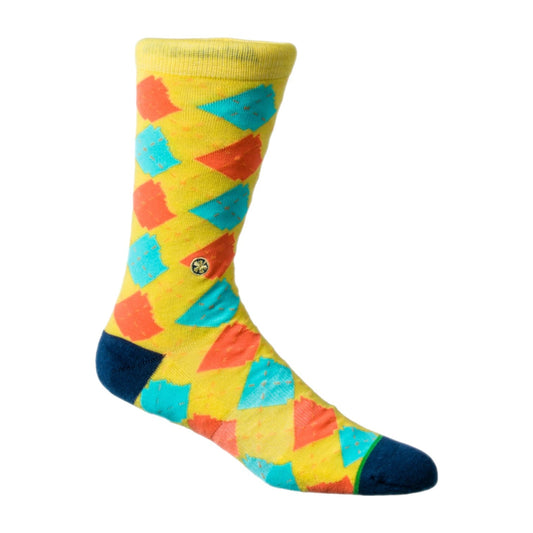 Arkansocks Arkansocks Argyle State Of Mind Sock (Banana/Arctic - Denim) Disc Golf