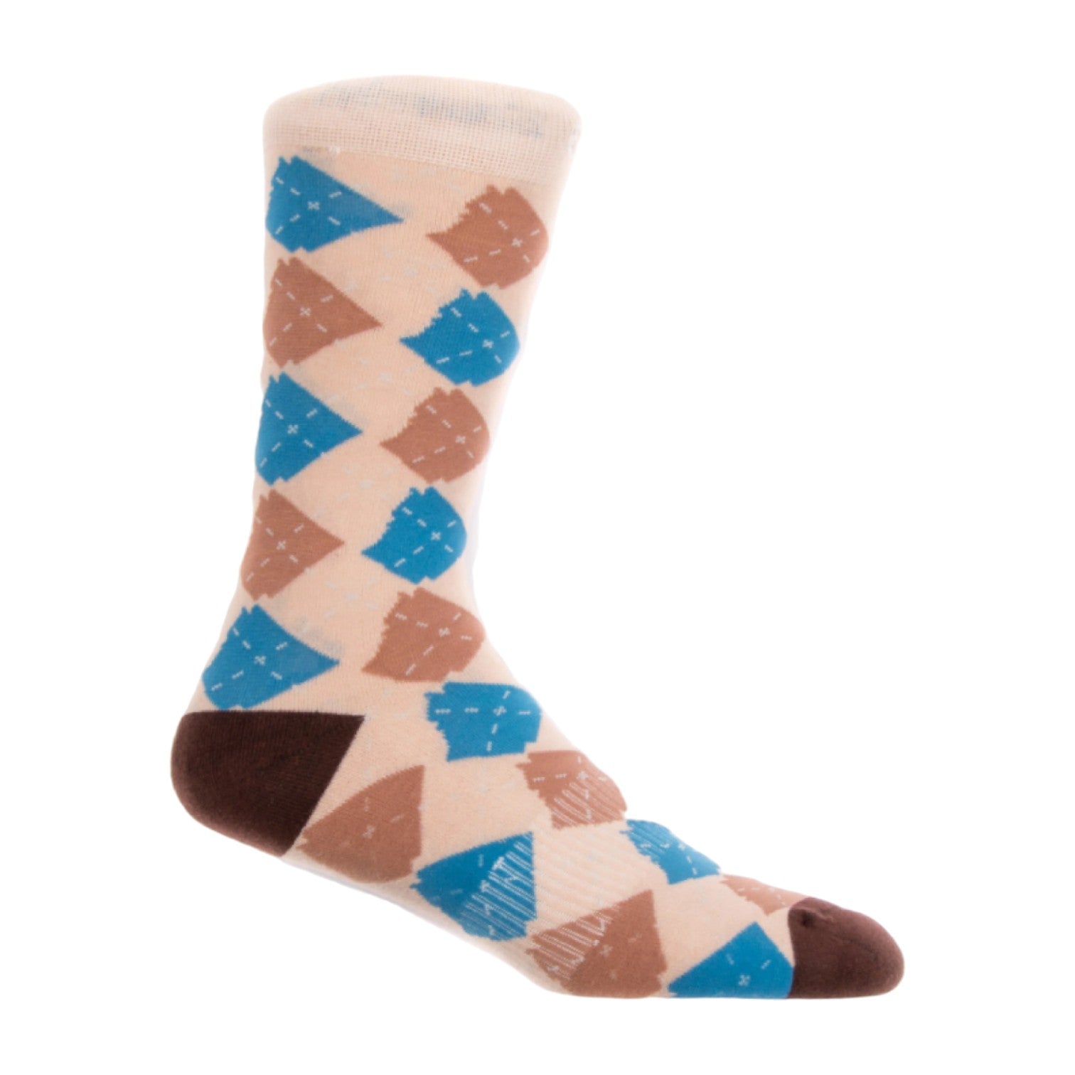 Arkansocks Arkansocks Argyle State Of Mind Sock (Bone/Slate - Brown) Disc Golf