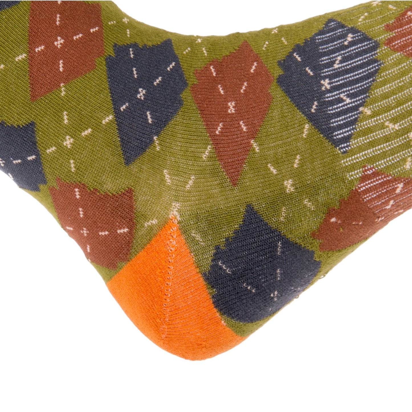 Arkansocks Arkansocks Argyle State Of Mind Sock (Deep Mandarin/Olive) Disc Golf