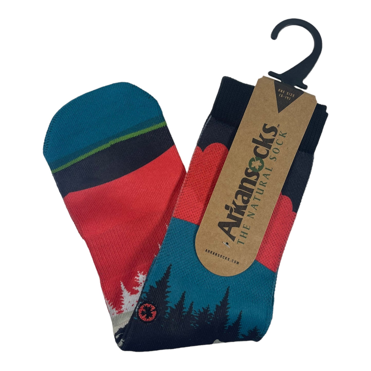 Arkansocks Arkansocks Nightfall Sock (Geode Teal/Crimson) Disc Golf