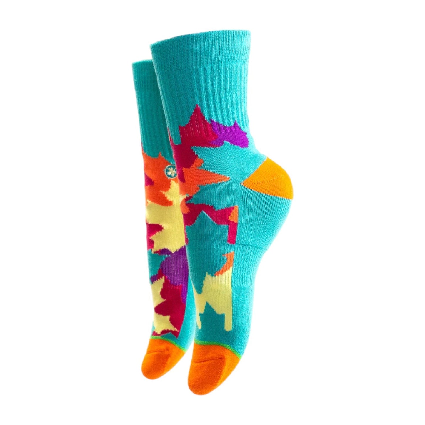 Arkansocks Arkansocks Outbloom Mid Sock (Rio Teal/Citrus - Violet) Disc Golf