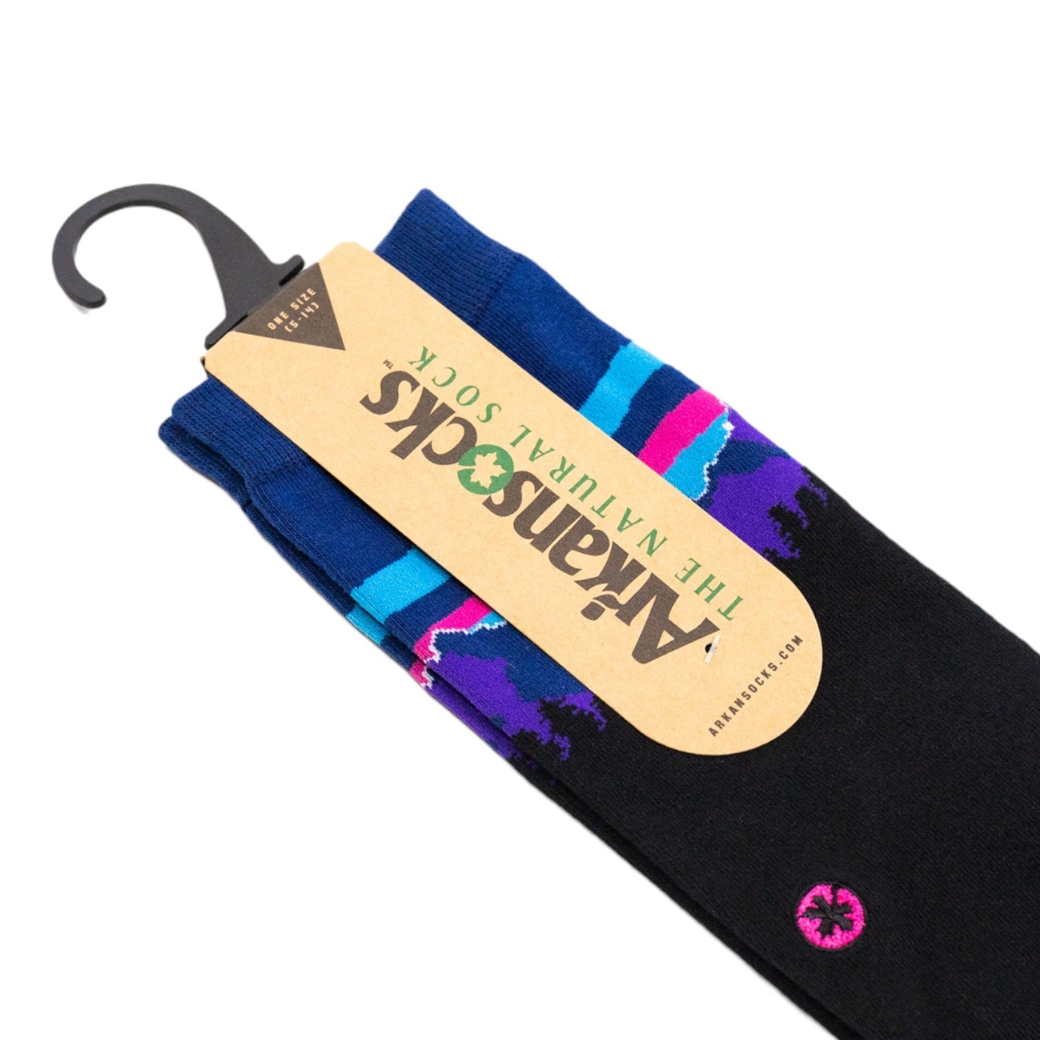 Arkansocks Arkansocks Pinnacle View Sock (Black/Violet) Disc Golf