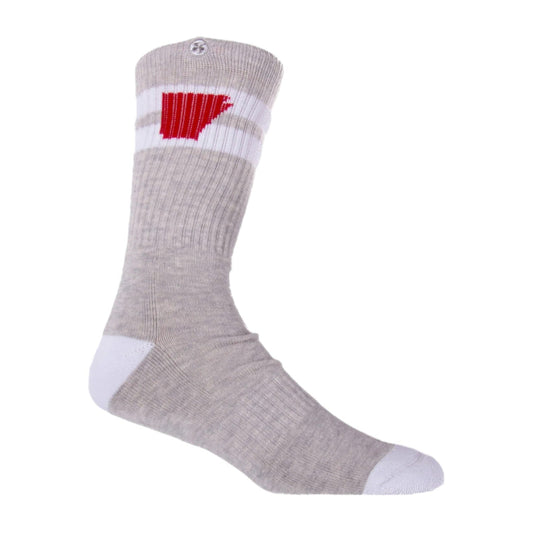 Arkansocks Arkansocks Tailgater Sock (Ash Heather/Red) Disc Golf