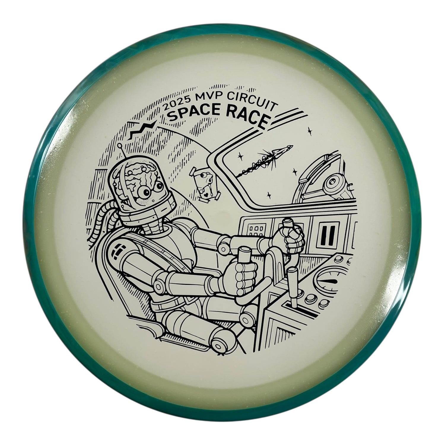 Axiom Discs Crave | Particle Eclipse | Blue Glow/Teal 172g (Space Race 2025) Disc Golf