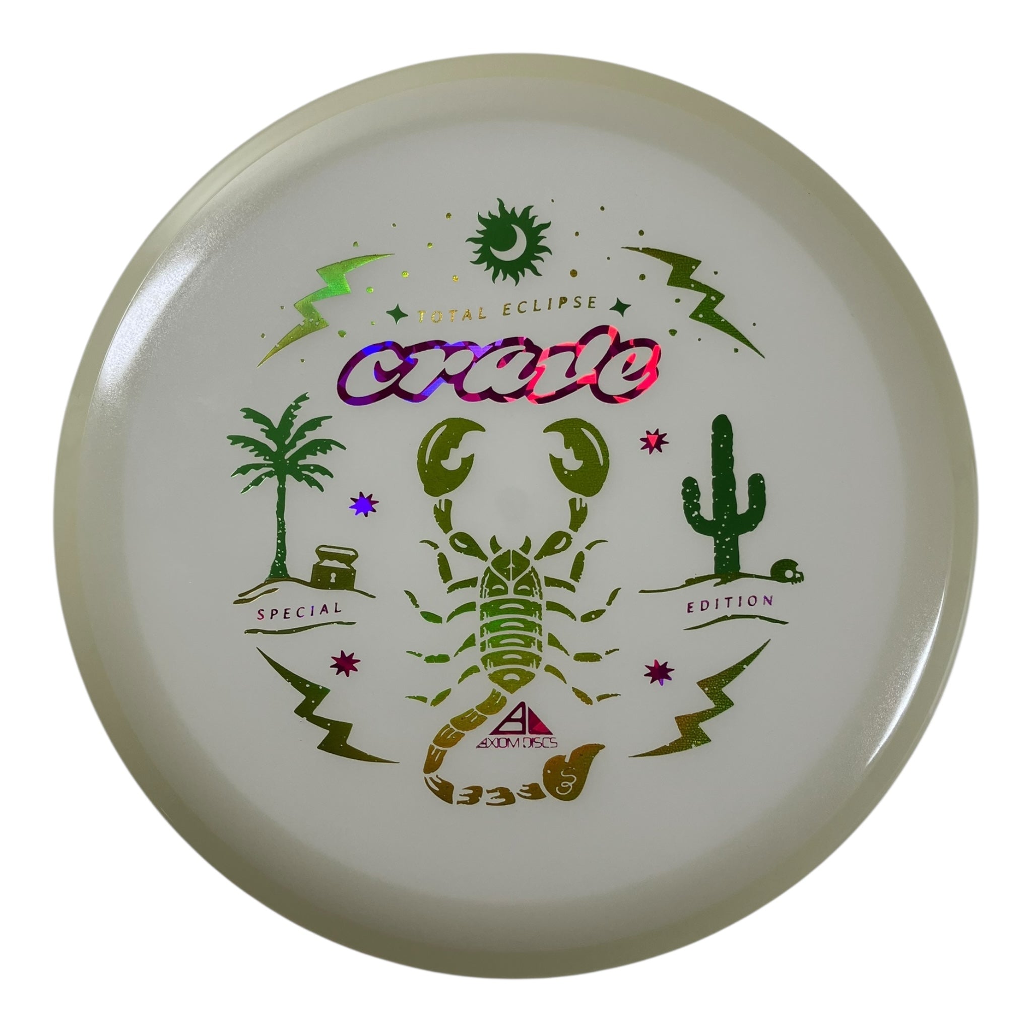 Axiom Discs Crave | Total Eclipse | Blue Glow/Green Rim/Gold 173g (Special Edition) Disc Golf