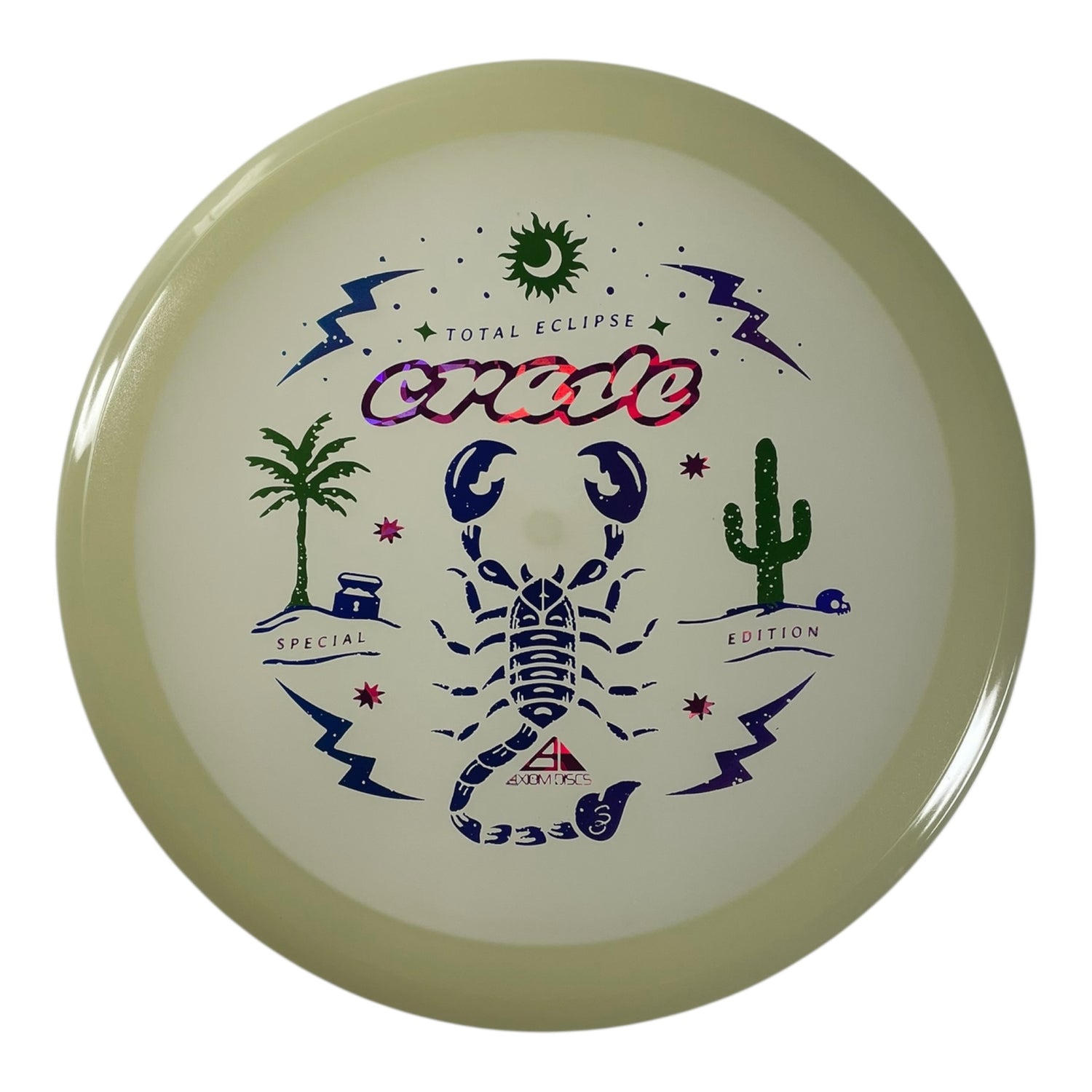 Axiom Discs Crave | Total Eclipse | Blue Glow/Green Rim/Purple 173g (Special Edition) Disc Golf