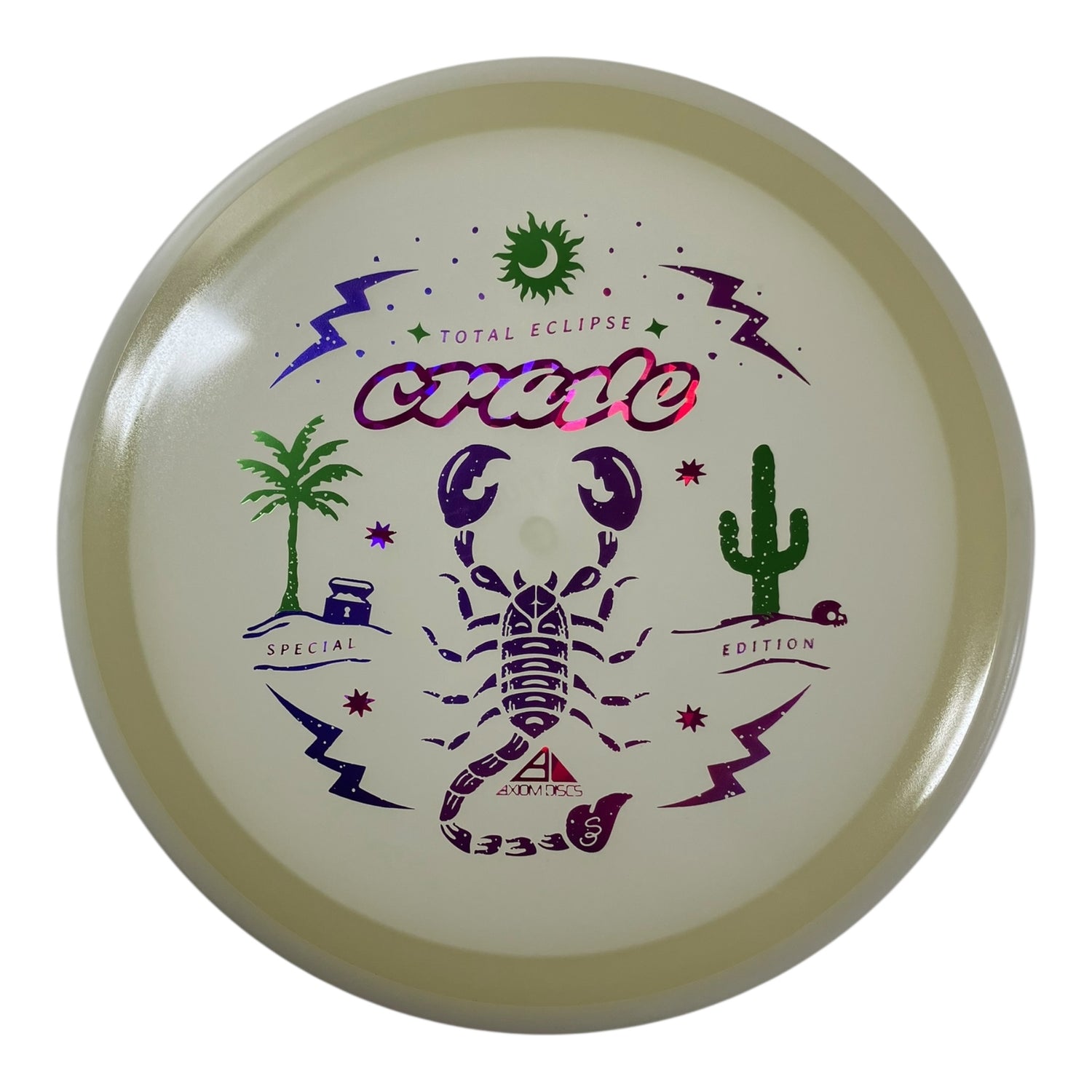 Axiom Discs Crave | Total Eclipse | Blue Glow/Green Rim/Purple (Special Edition) Disc Golf
