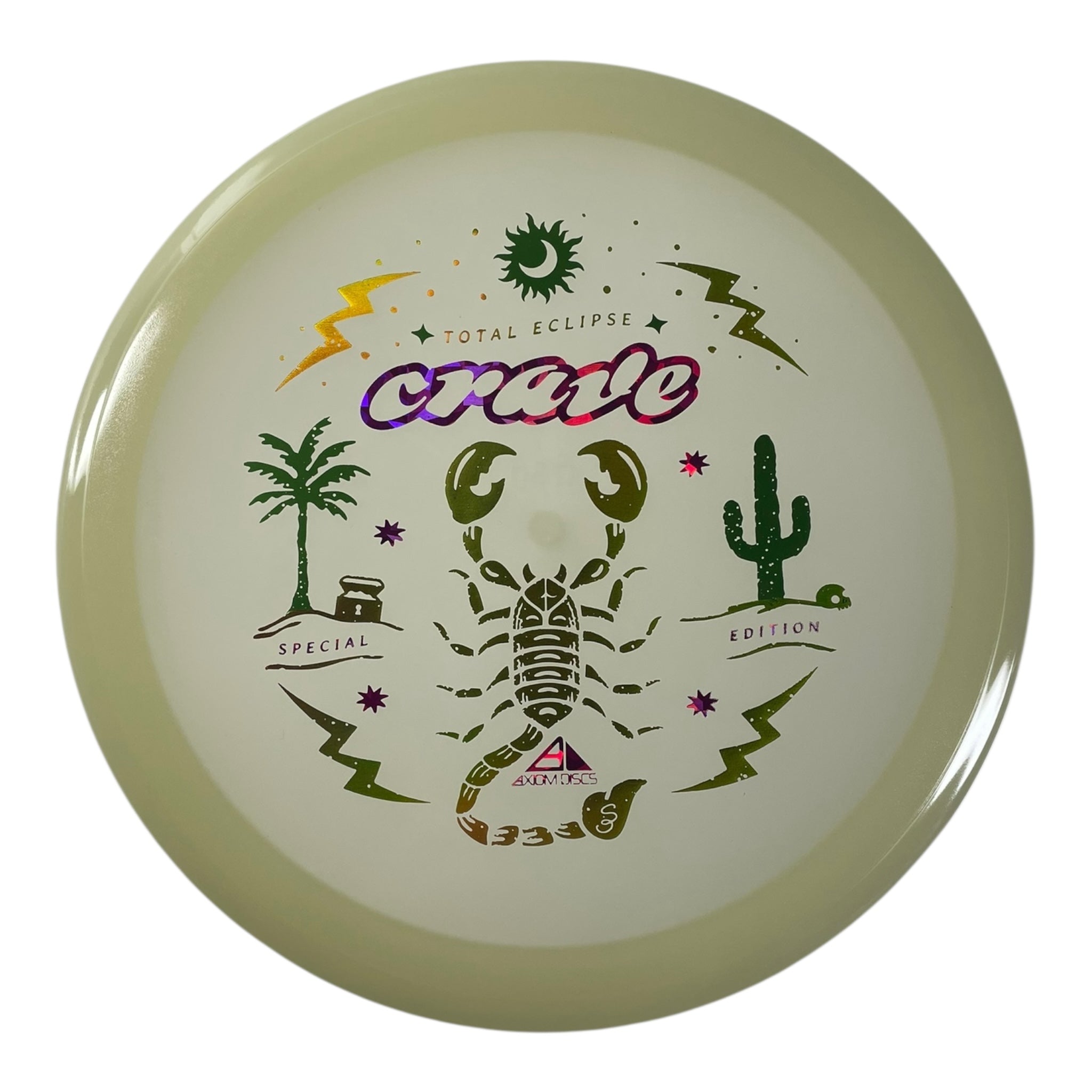 Axiom Discs Crave | Total Eclipse | Blue Glow/Green Rim/Yellow 173g (Special Edition) Disc Golf