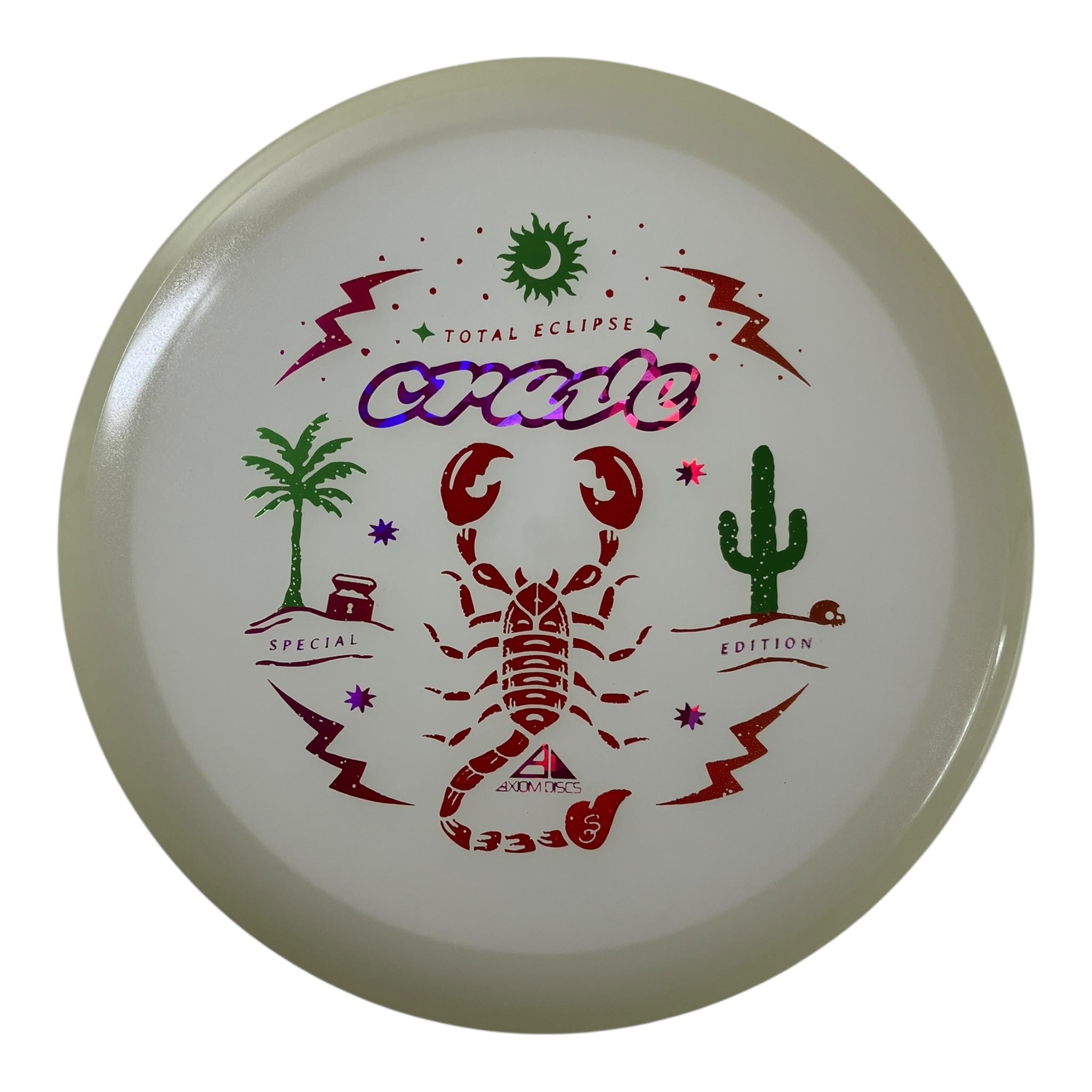 Axiom Discs Crave | Total Eclipse | Green Glow/Green Rim/Red 173g (Special Edition) Disc Golf