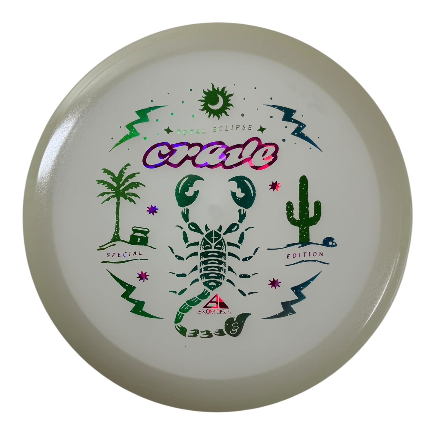 Axiom Discs Crave | Total Eclipse | Purple Glow/Green Rim/Multi 172-174g (Special Edition) Disc Golf