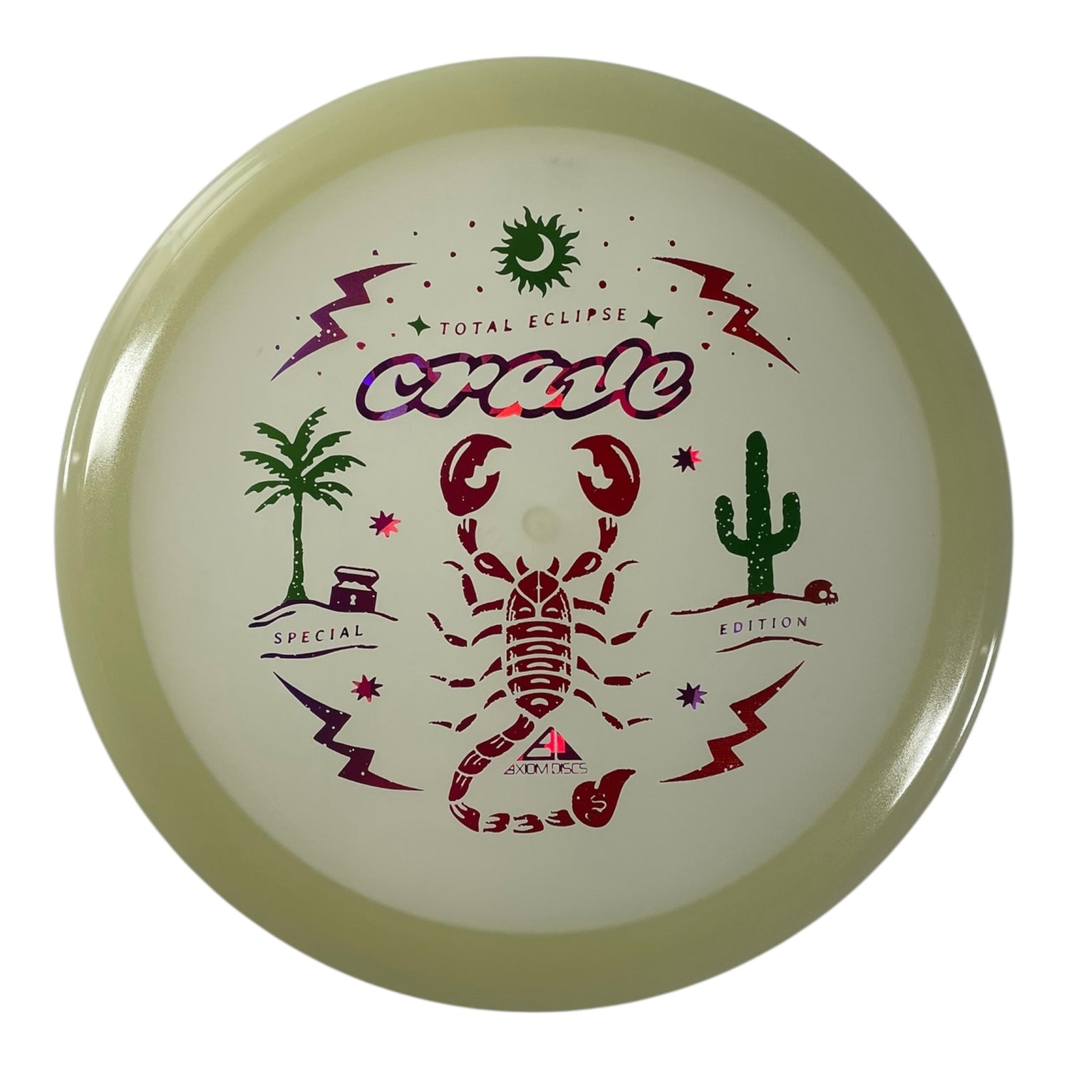 Axiom Discs Crave | Total Eclipse | Teal Glow/Green Rim/Red 170g (Special Edition) Disc Golf