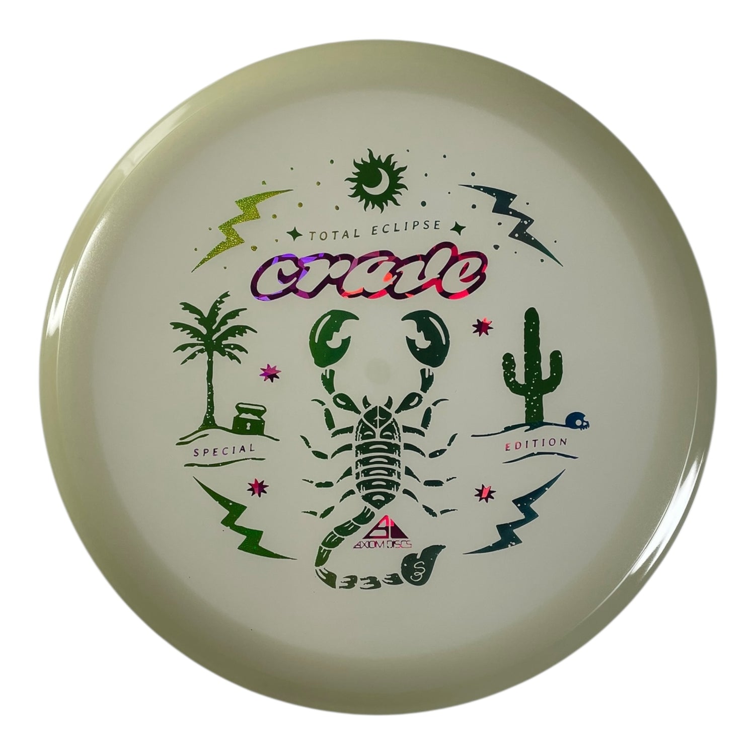Axiom Discs Crave | Total Eclipse | White Glow/Green Rim/Green 171g (Special Edition) Disc Golf