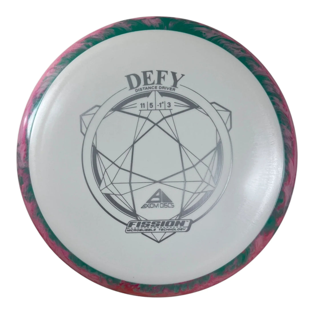 Axiom Discs Defy | Fission | White/Green 168g Disc Golf