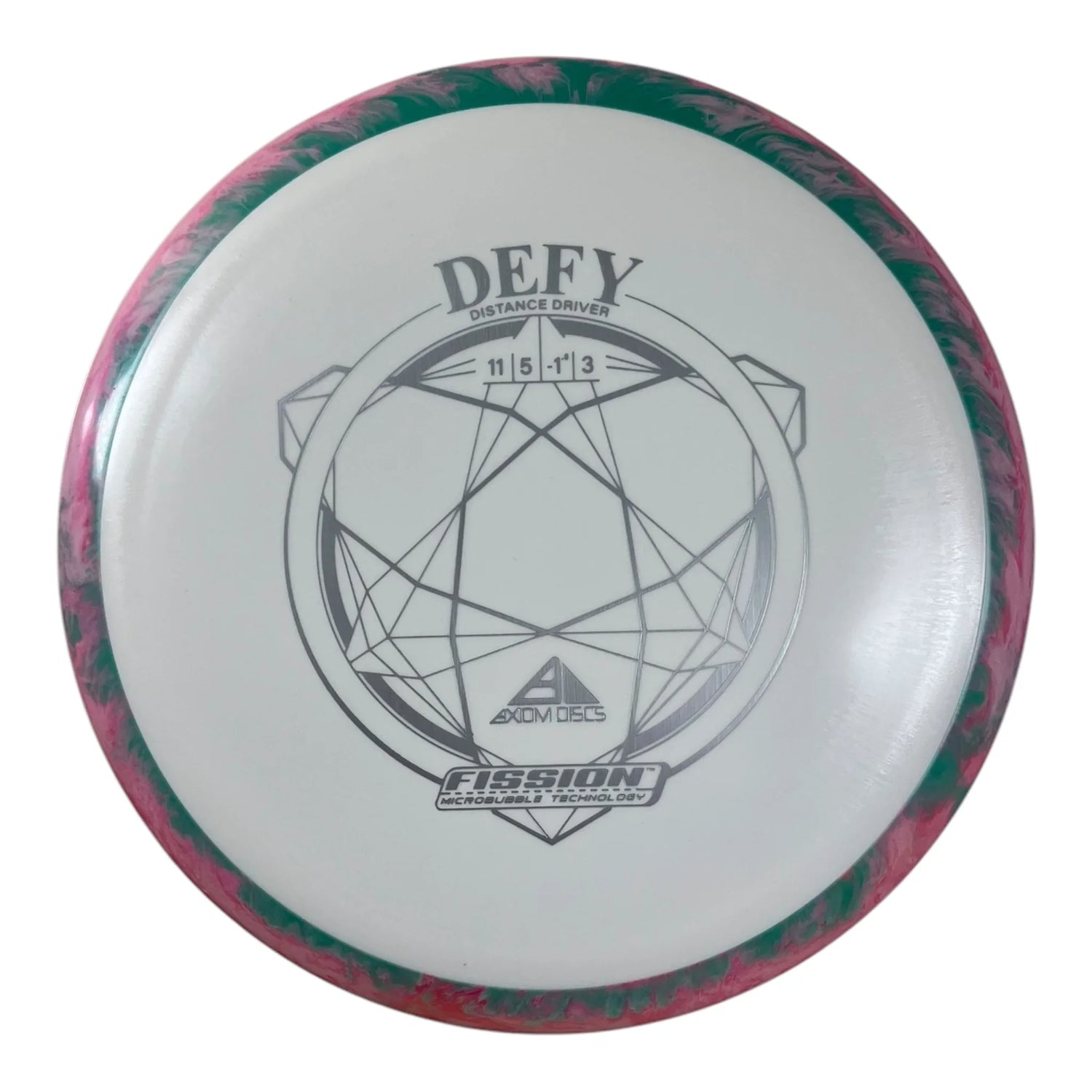 Axiom Discs Defy | Fission | White/Green 168g Disc Golf