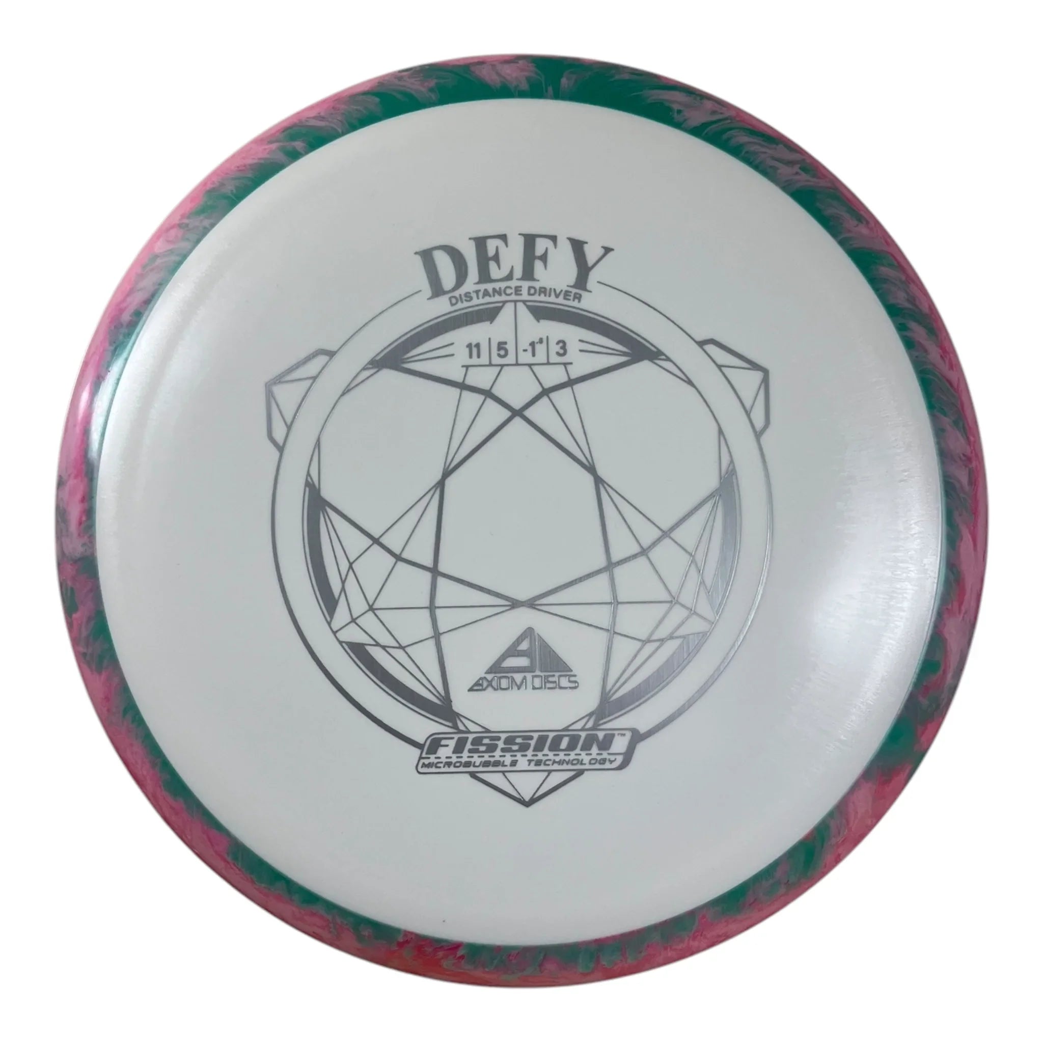 Axiom Discs Defy | Fission | White/Green 168g Disc Golf