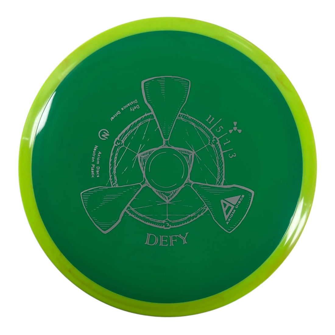Axiom Discs Defy | Neutron | Green/Yellow 166g Disc Golf