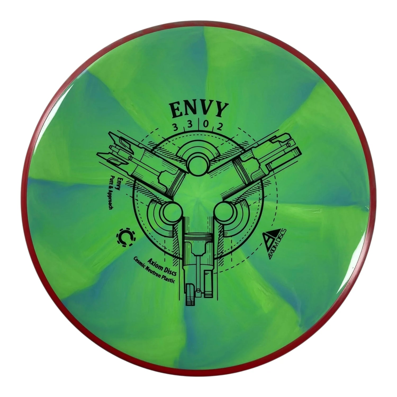 Axiom Discs Envy | Cosmic Neutron | Green/Red 173g Disc Golf