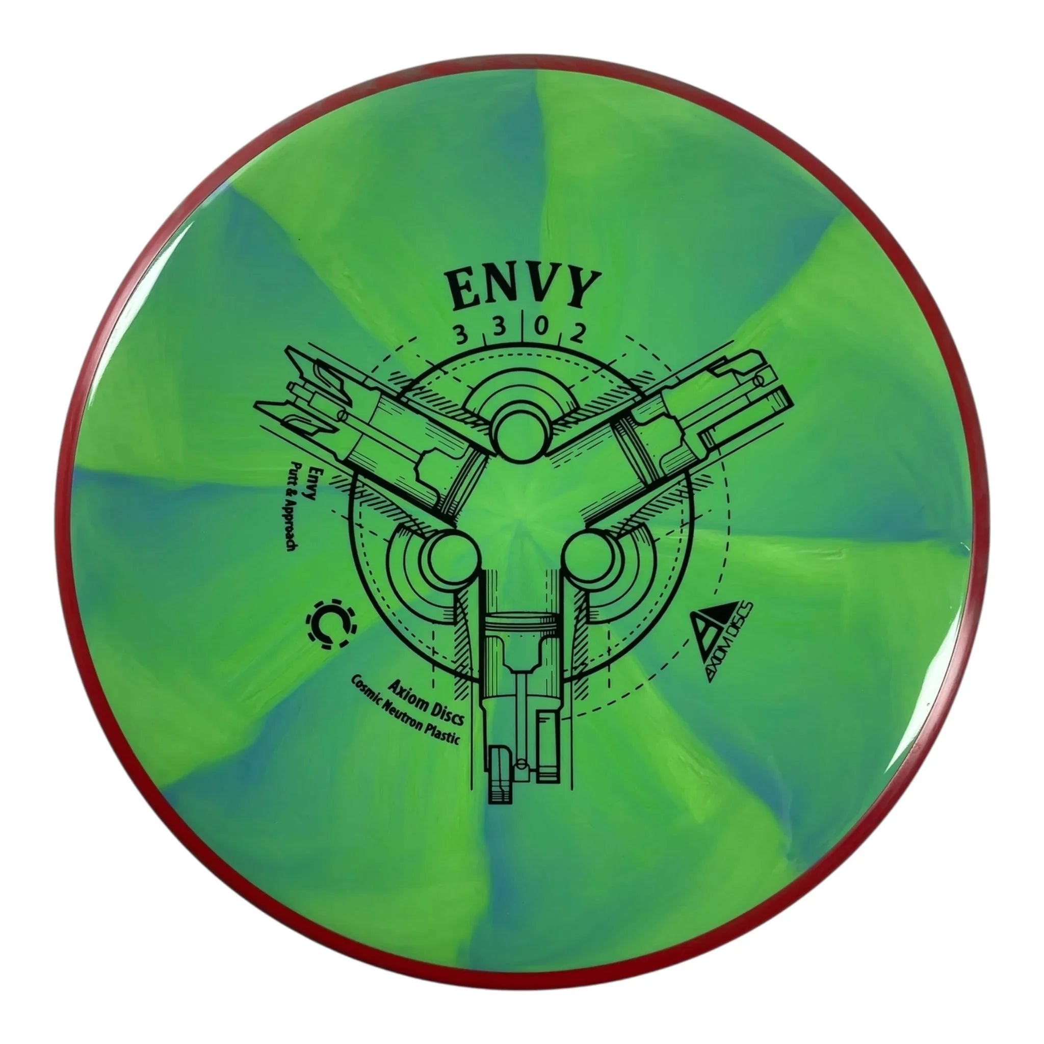 Axiom Discs Envy | Cosmic Neutron | Green/Red 173g Disc Golf