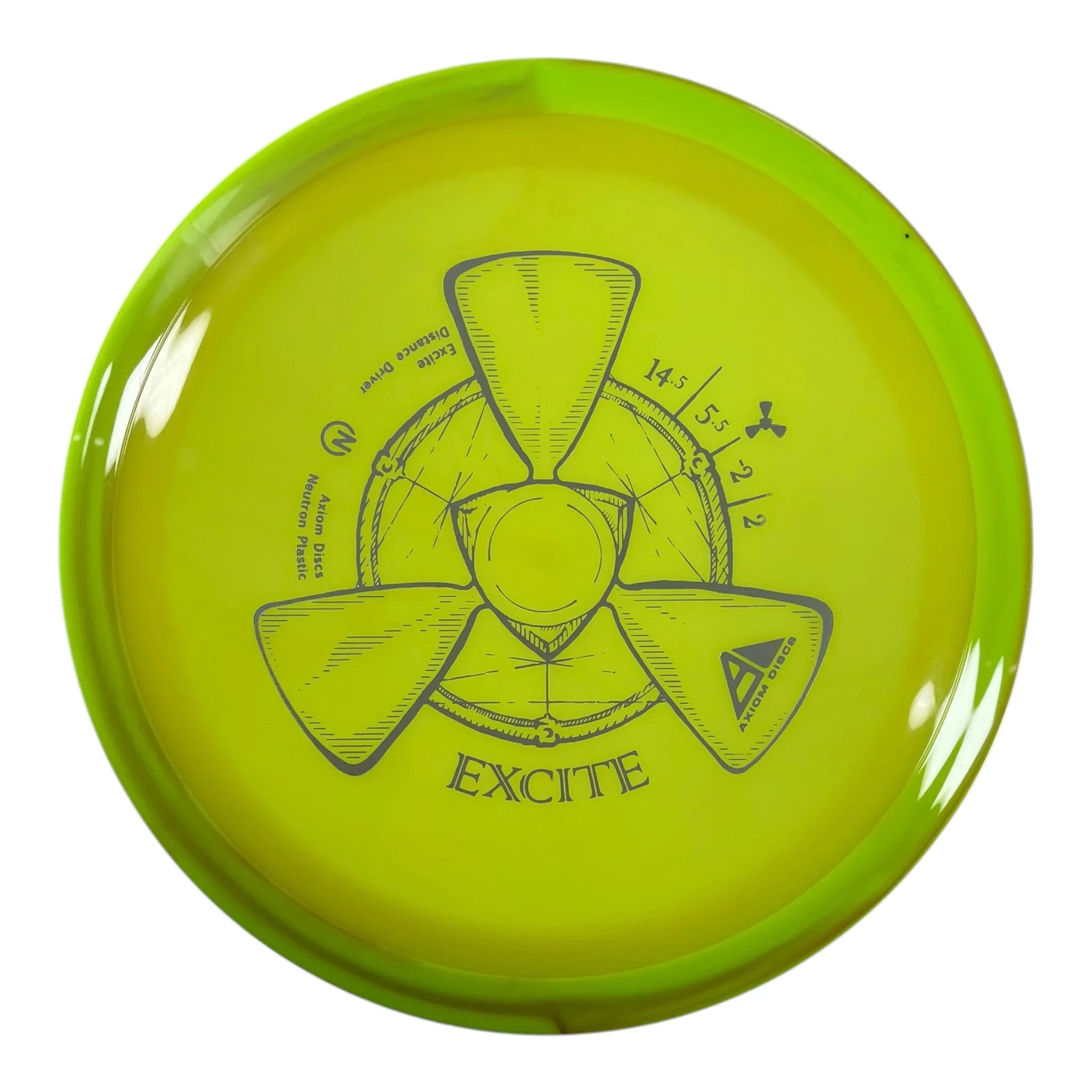 Axiom Discs Excite | Neutron | Yellow/Green 172g Disc Golf