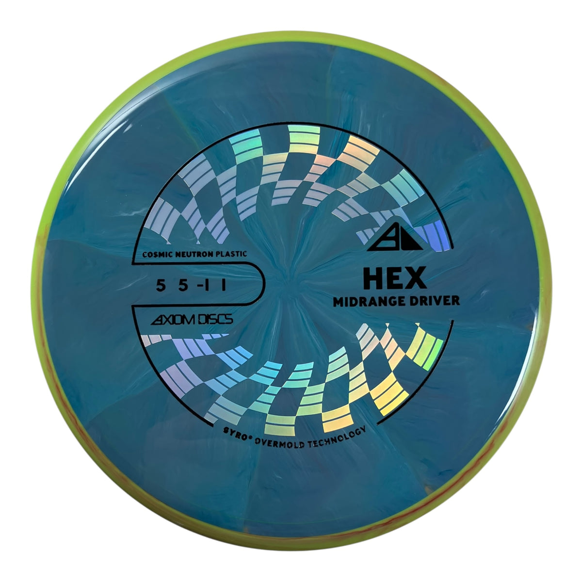 Axiom Discs Hex Midrange Driver in Blue/Green Cosmic Neutron plastic.