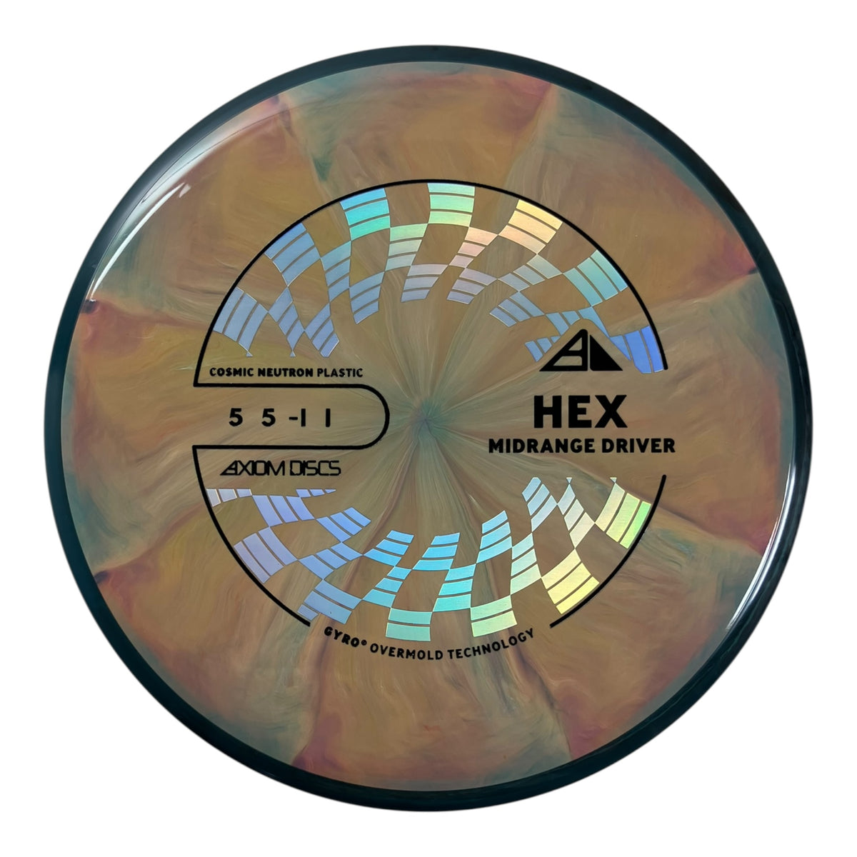 Axiom Discs Hex Midrange Driver in Cosmic Neutron Project Lab Coat orange and grey plastic.