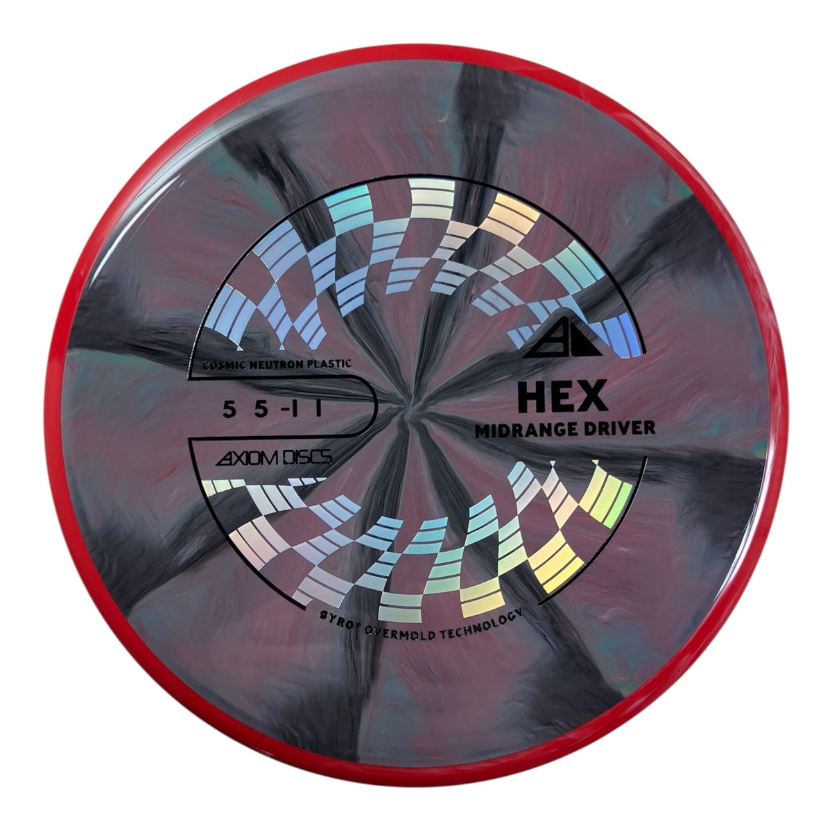 Axiom Discs Hex Midrange Driver in Cosmic Neutron Purple/Red Project Lab Coat plastic.