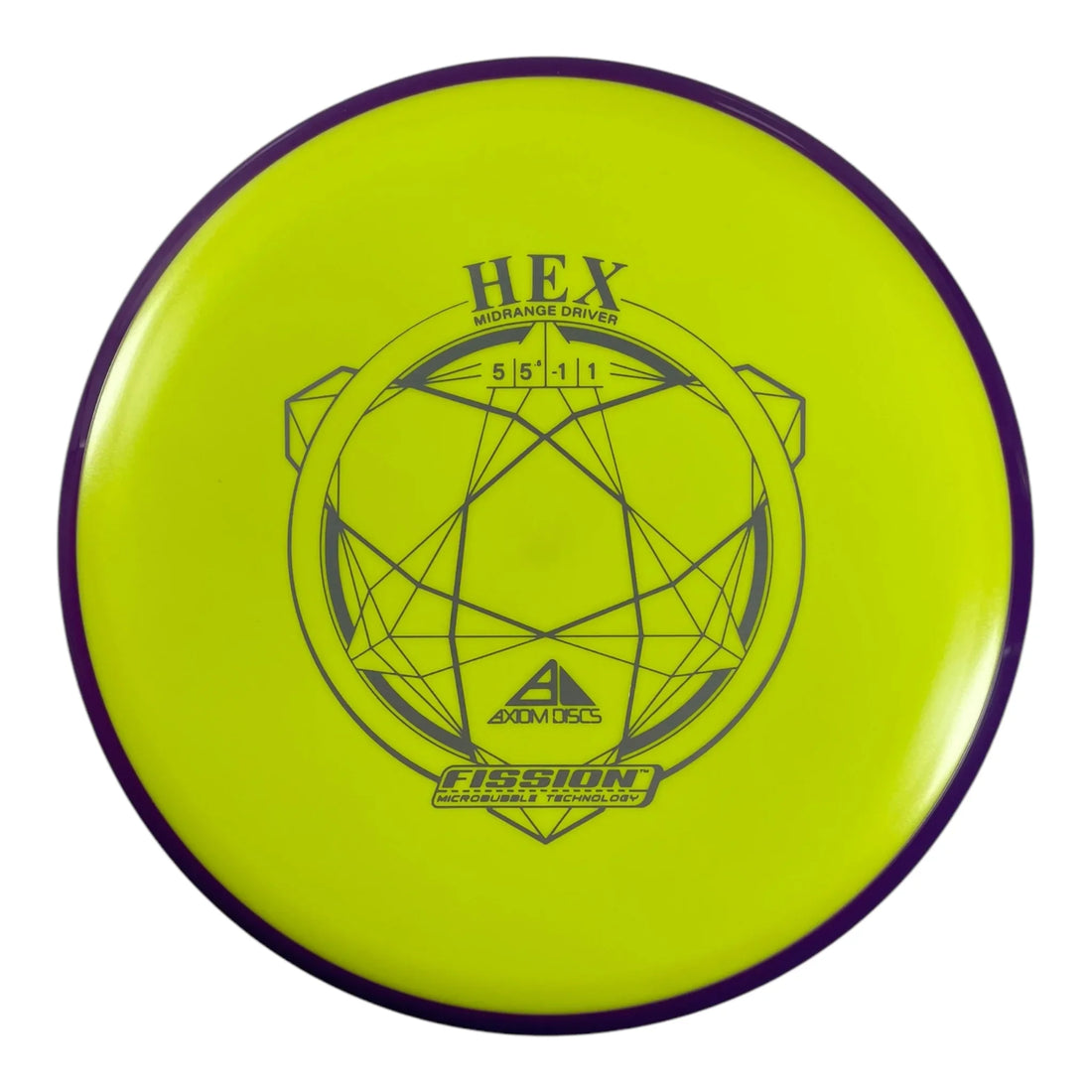 Axiom Discs Hex | Fission | Yellow/Purple 162g Disc Golf