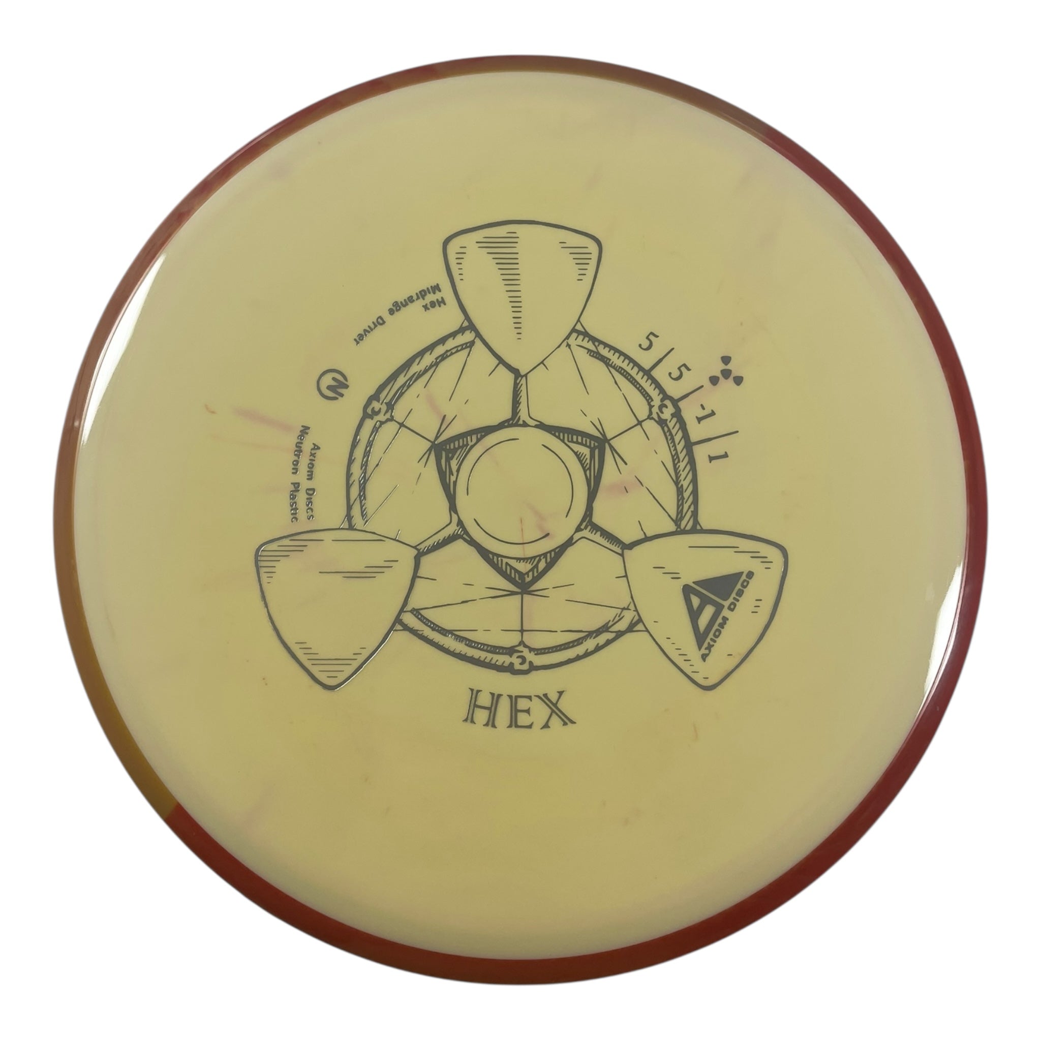 Axiom Discs Hex | Neutron | Cream/Red 177g Disc Golf