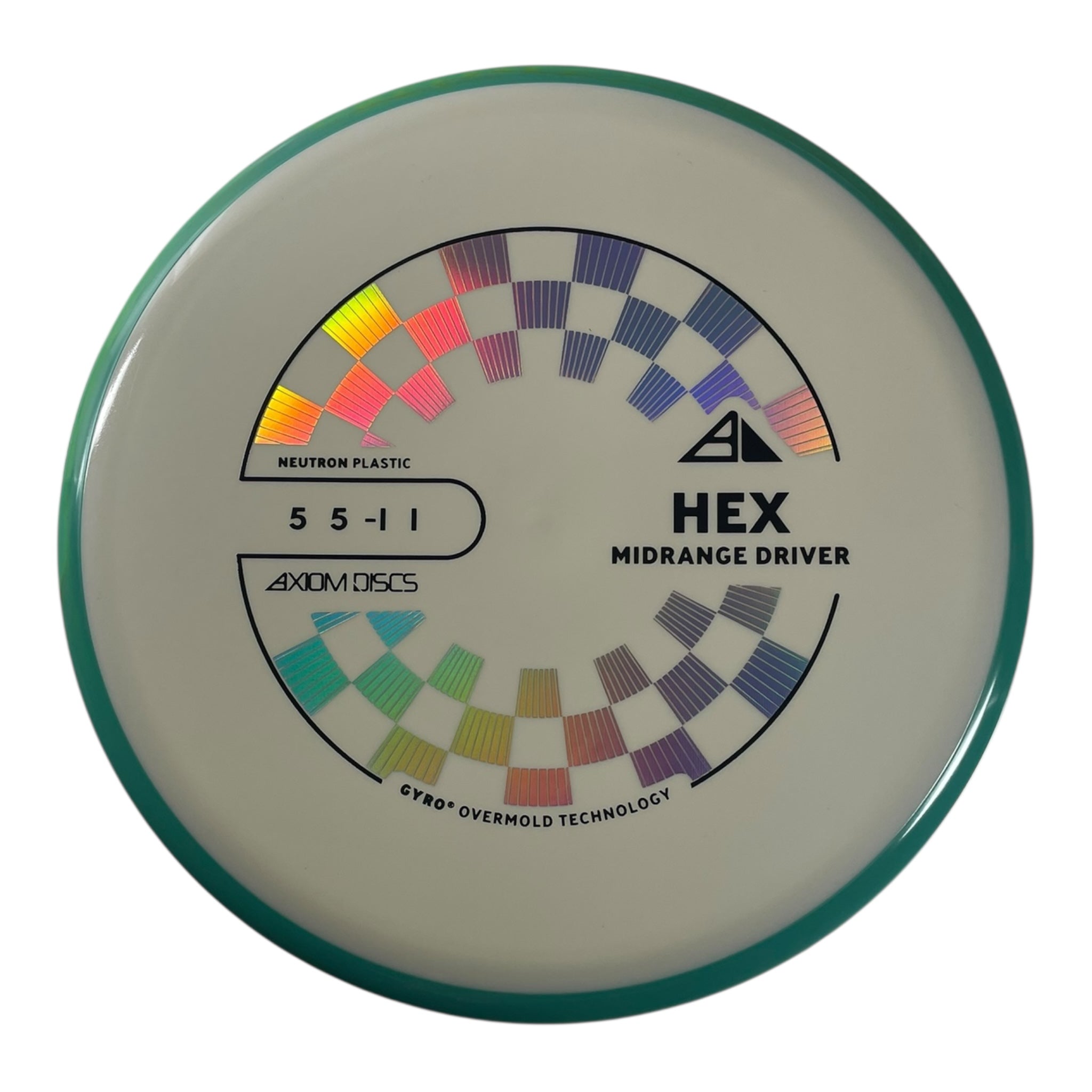 Axiom Discs Hex | Neutron | White/Teal 168g (Project Lab Coat) Disc Golf