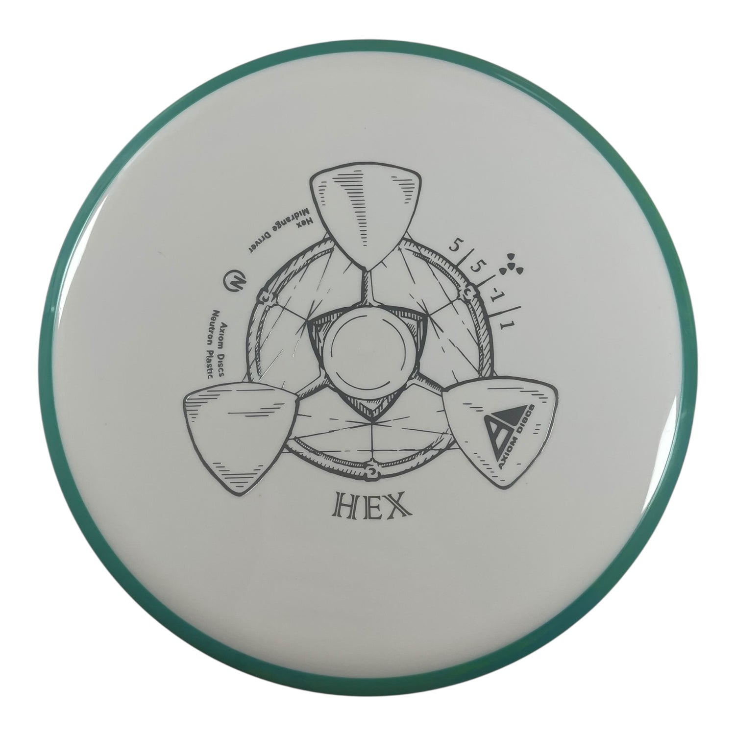 Axiom Discs Hex | Neutron | White/Teal 175g Disc Golf
