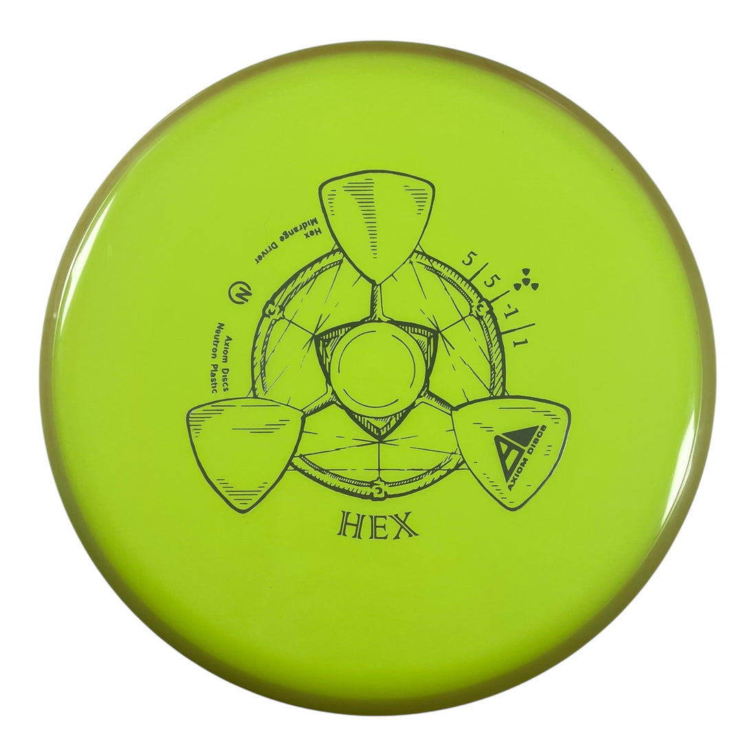 Axiom Discs Hex | Neutron | Yellow/Yellow 174g Disc Golf