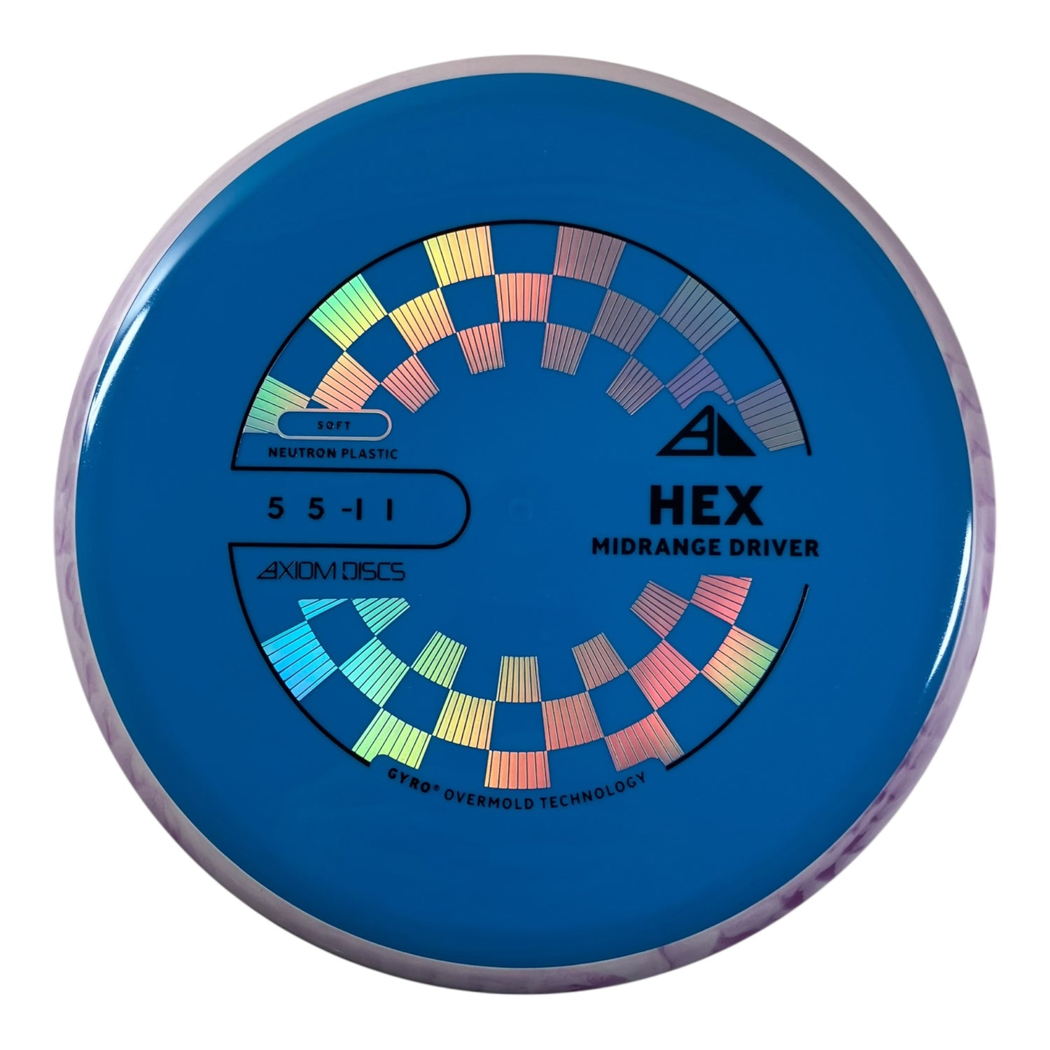 Axiom Discs Hex | Neutron Soft | Blue/Purple 174g (Project Lab Coat) Disc Golf