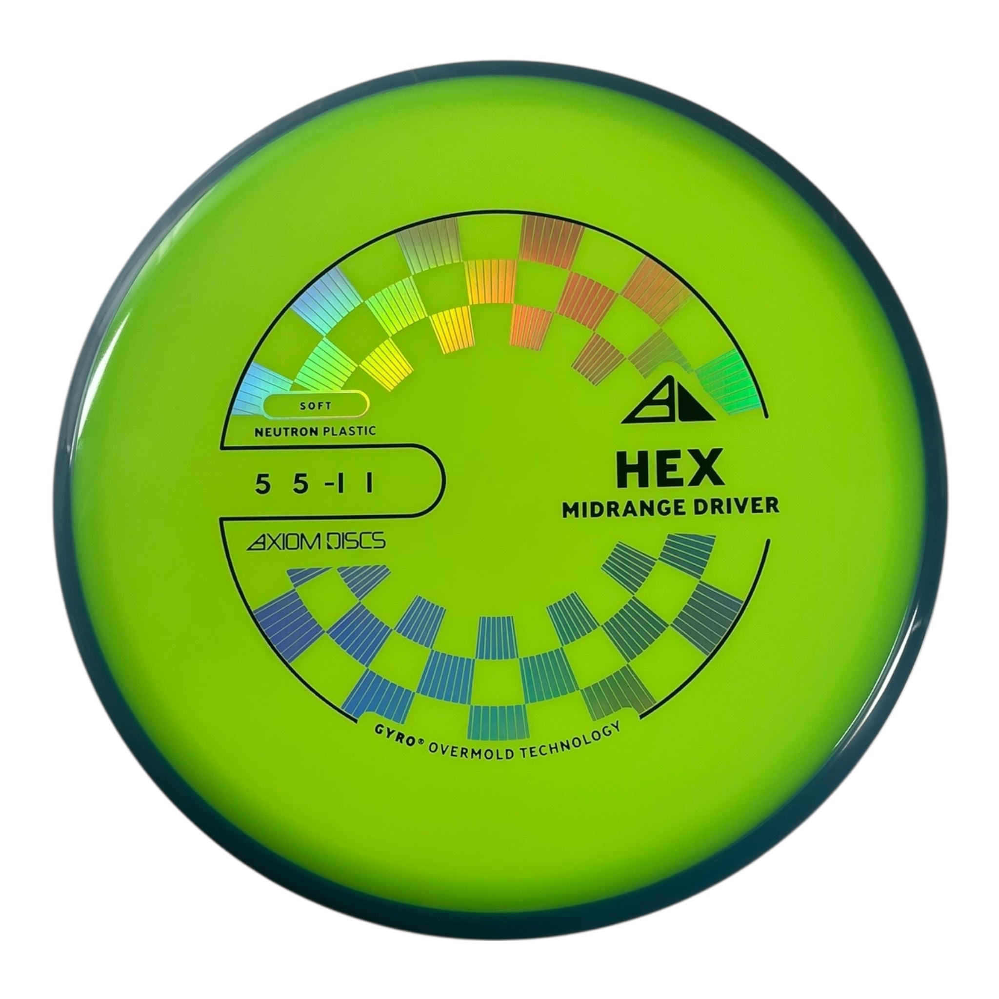 Axiom Discs Hex | Neutron Soft | Green/Blue 176g (Project Lab Coat) Disc Golf
