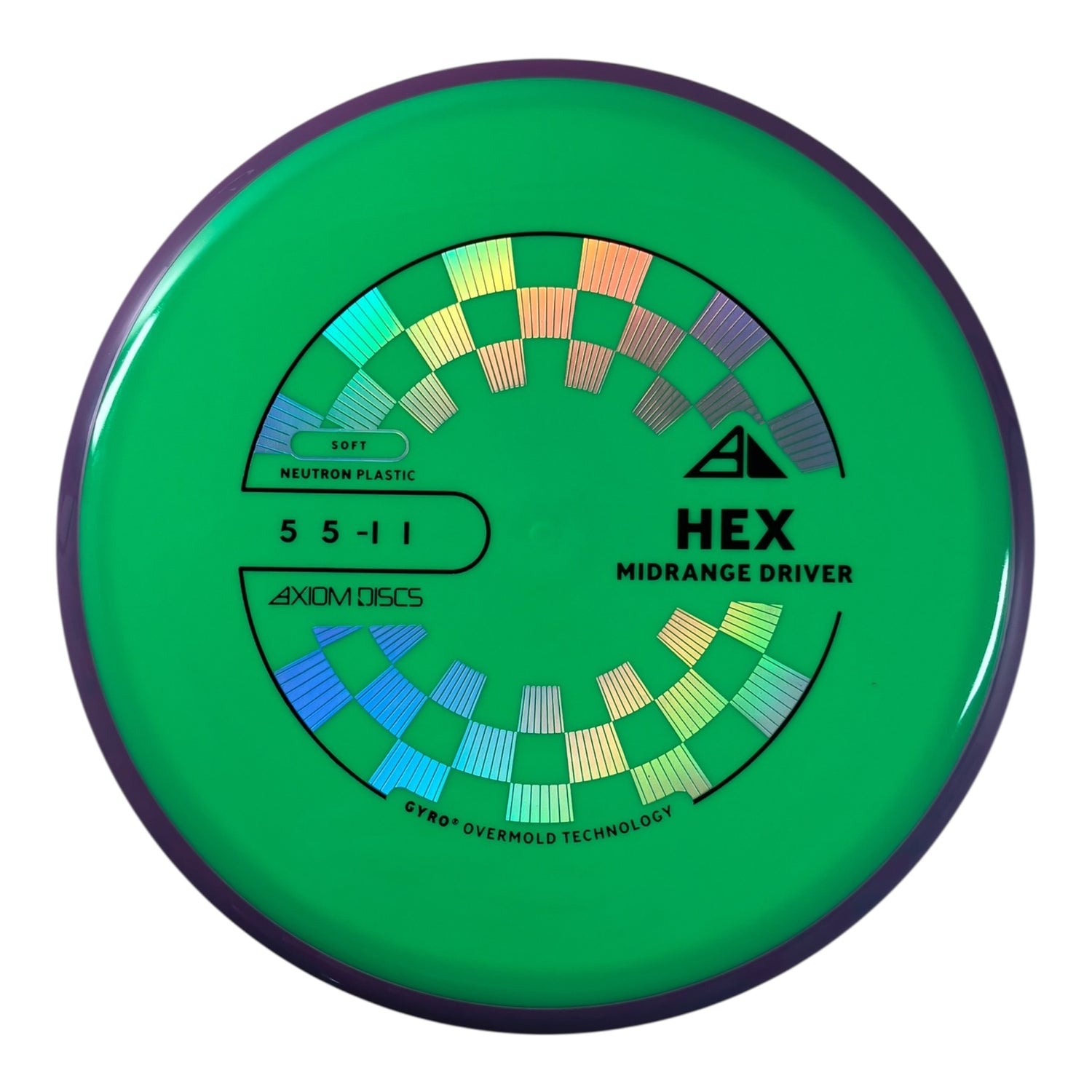 Axiom Discs Hex | Neutron Soft | Green/Purple 166-177g (Project Lab Coat) Disc Golf
