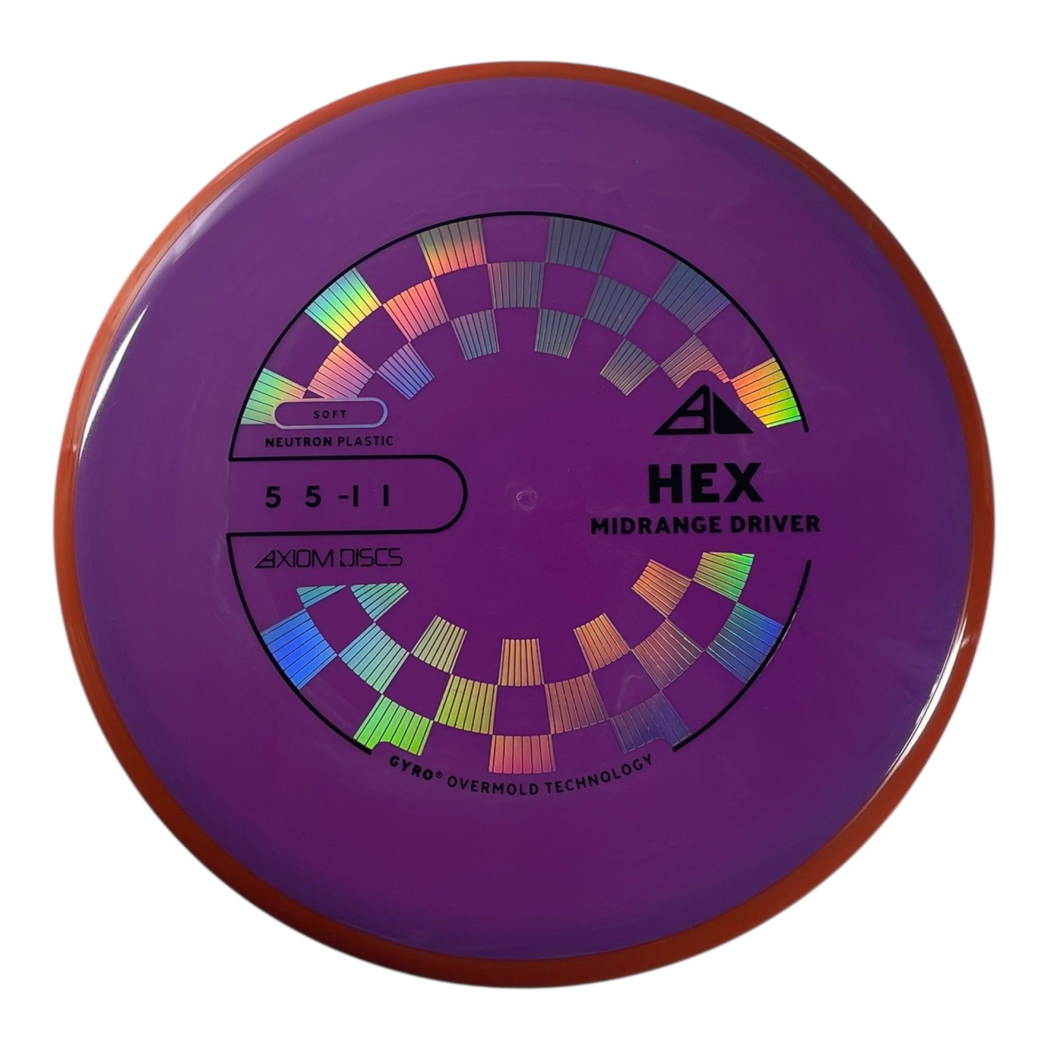 Axiom Discs Hex | Neutron Soft | Purple/Orange 165g (Project Lab Coat) Disc Golf