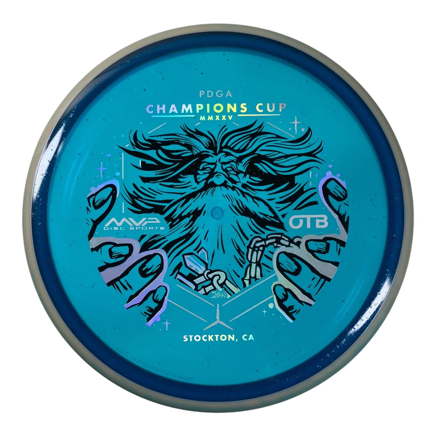 Axiom Discs Hex | Particle Glow Proton | Blue/Grey 177g (OTB CC 2025) Disc Golf