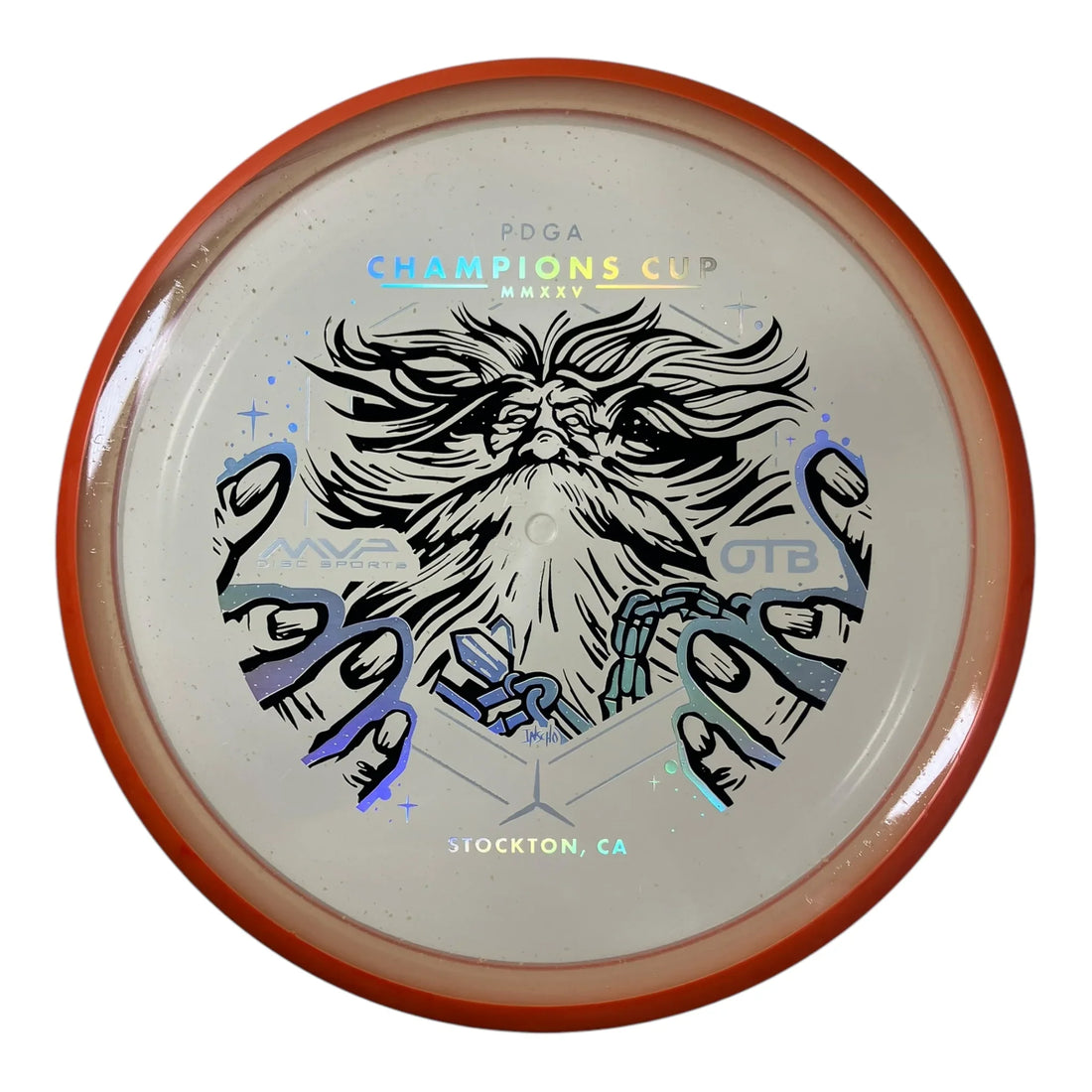 Axiom Discs Hex | Particle Glow Proton | Clear/Orange 177g (OTB CC 2025) Disc Golf