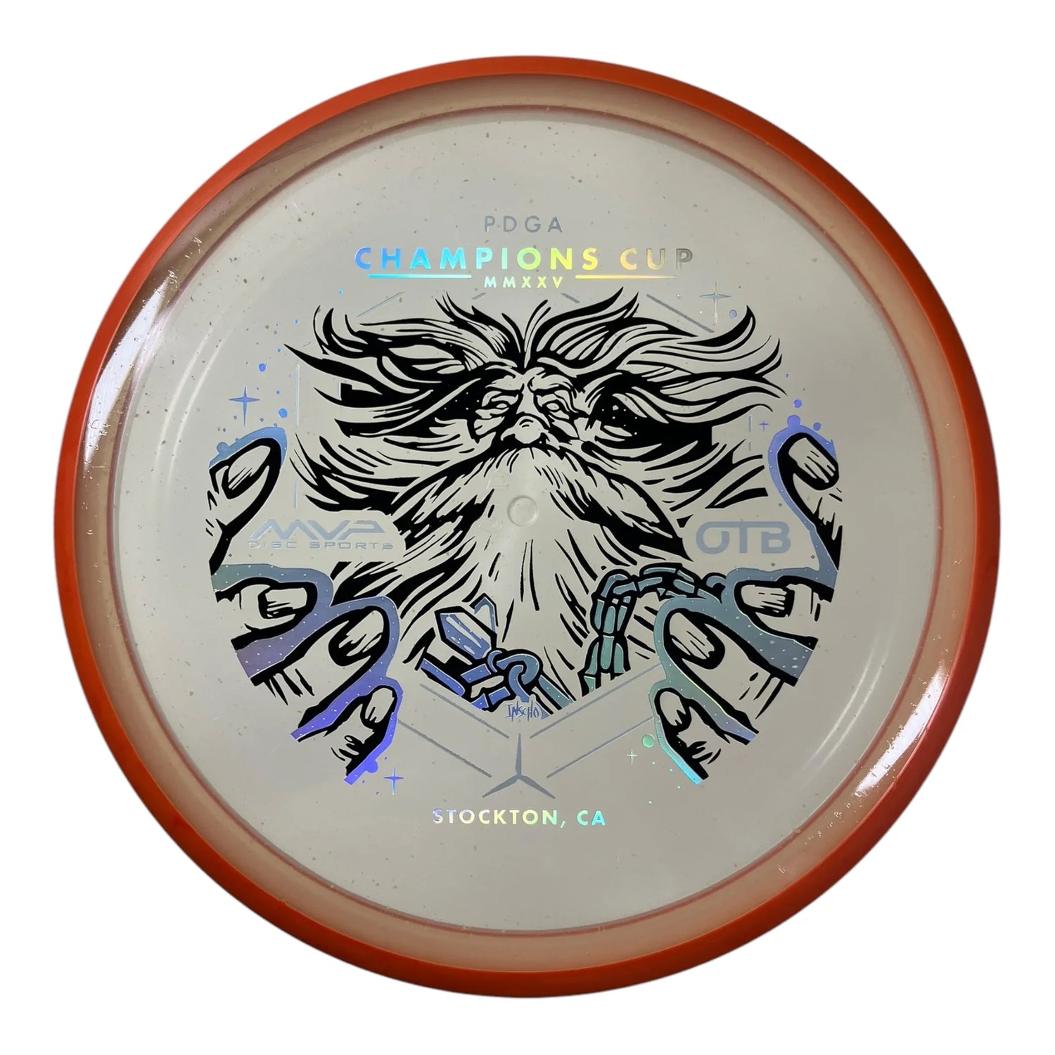 Axiom Discs Hex | Particle Glow Proton | Clear/Orange 177g (OTB CC 2025) Disc Golf