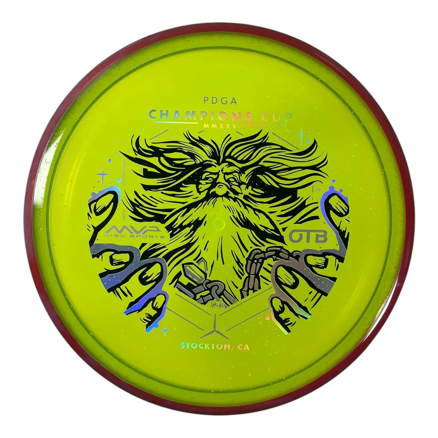 Axiom Discs Hex | Particle Glow Proton | Green/Red-Violet 176g (OTB CC 2025) Disc Golf