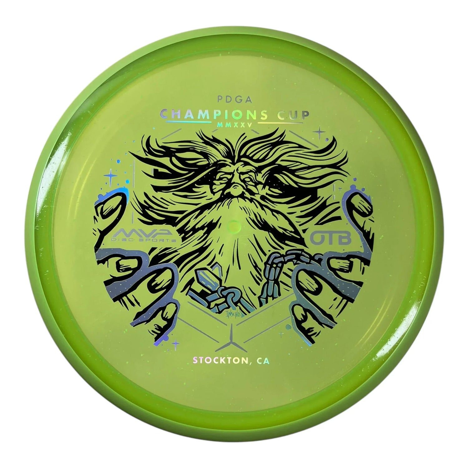 Axiom Discs Hex | Particle Glow Proton | Green/Yellow 176g (OTB CC 2025) Disc Golf