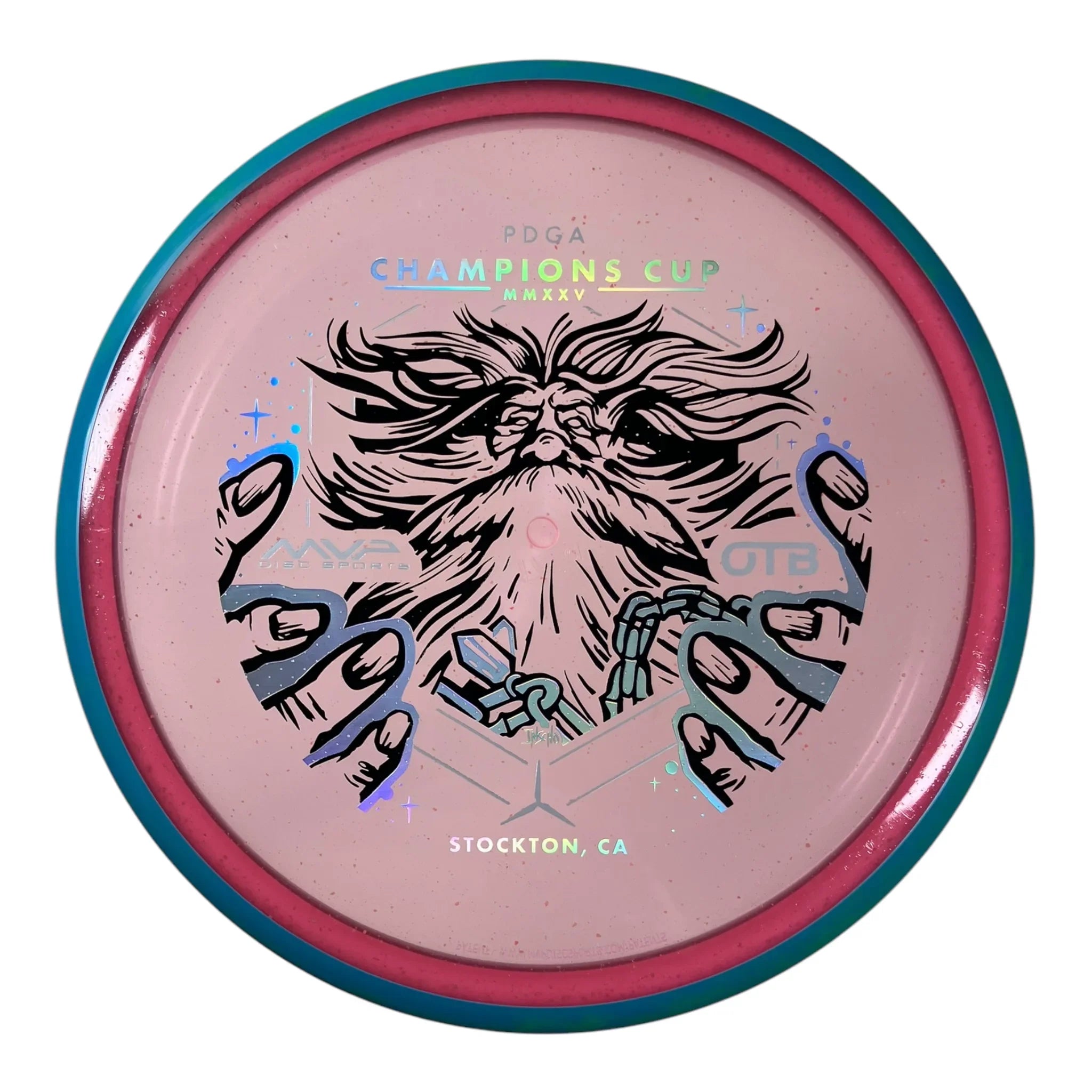 Axiom Discs Hex | Particle Glow Proton | Pink/Teal 177g (OTB CC 2025) Disc Golf