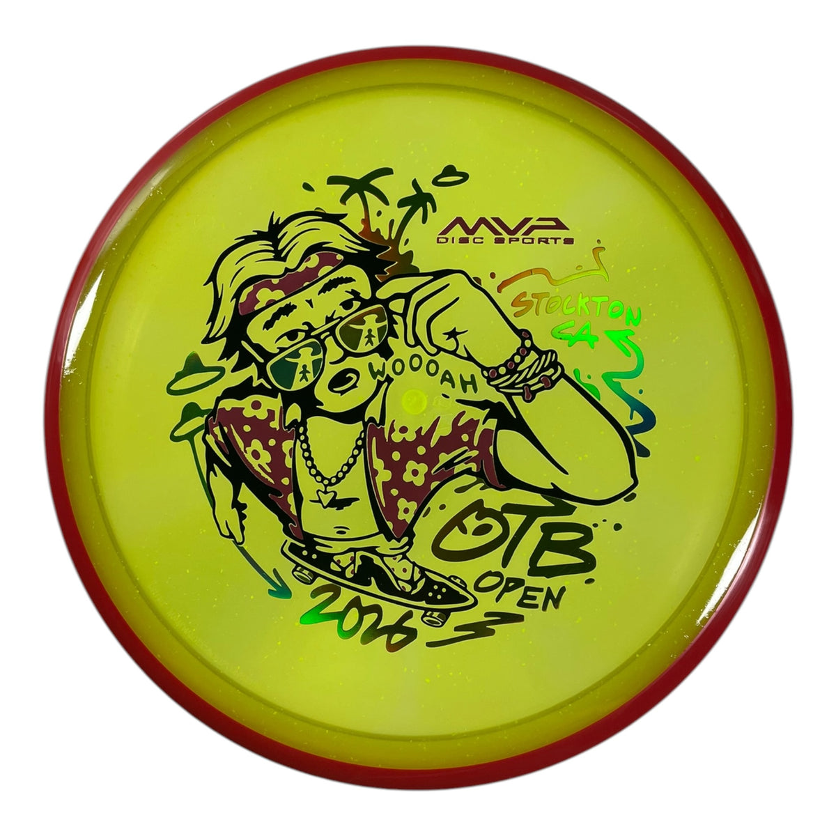 Axiom Discs Hex | Particle Glow Proton Soft | Yellow/Red 177g (OTB Open 2026) Disc Golf