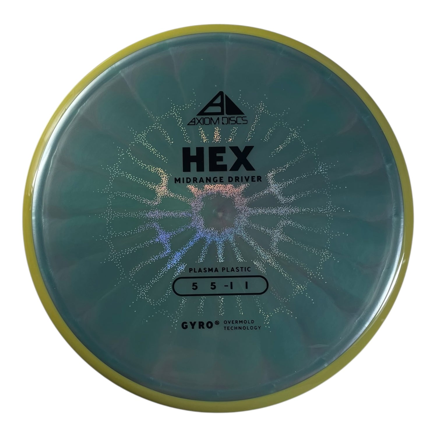 Axiom Discs Hex | Plasma | Teal/Yellow 177g (Project Lab Coat) Disc Golf