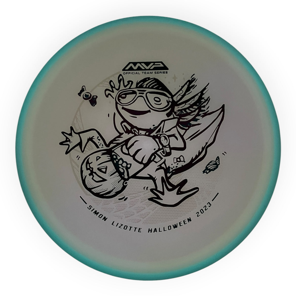 Axiom Discs Hex | Total Eclipse | White/Teal Rim 175-176g (Simon Lizotte) Disc Golf