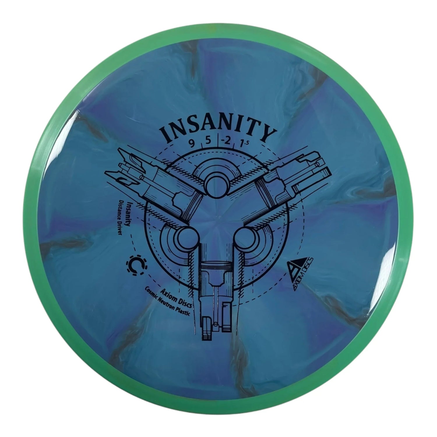 Axiom Discs Insanity | Cosmic Neutron | Blue/Green 166g Disc Golf