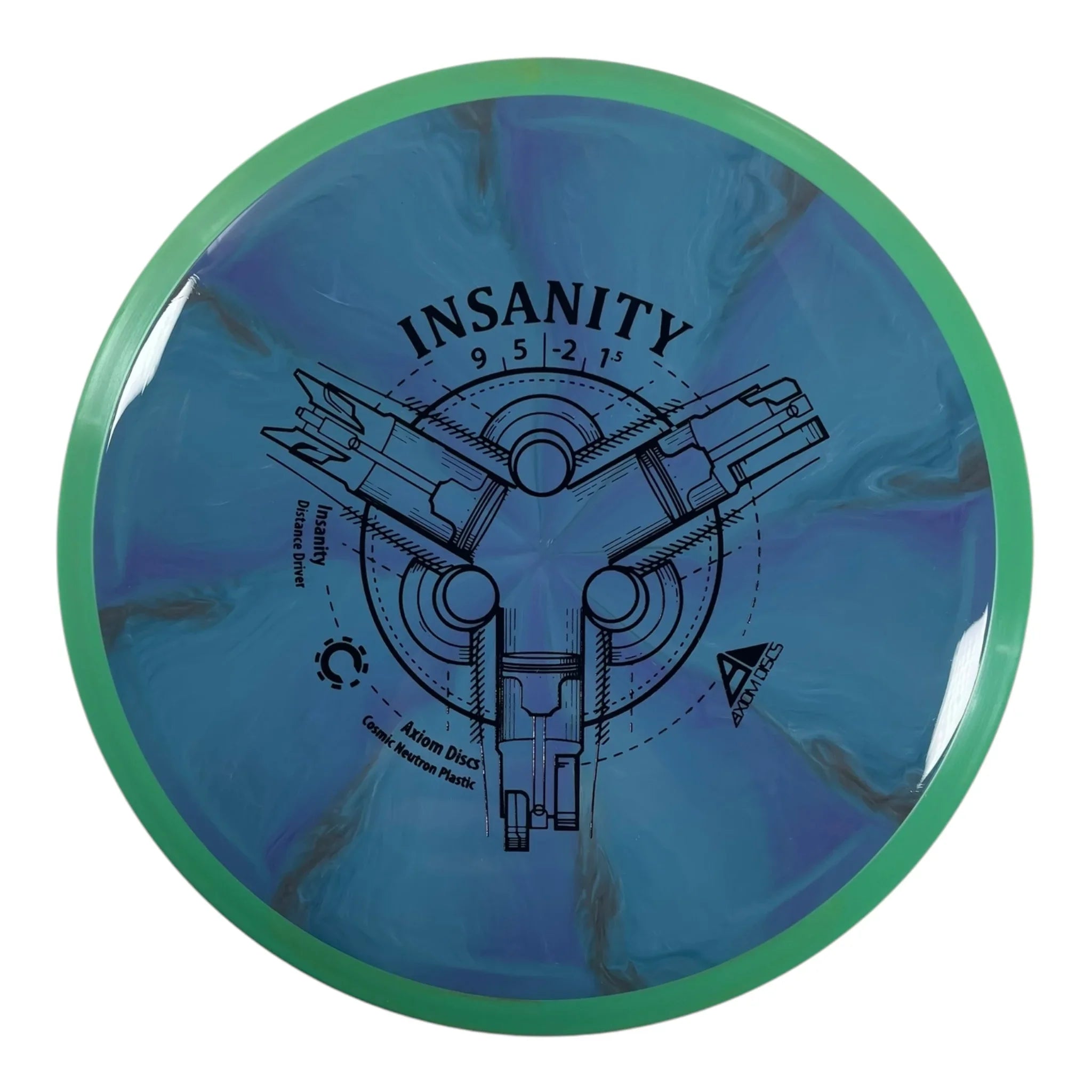 Axiom Discs Insanity | Cosmic Neutron | Blue/Green 166g Disc Golf
